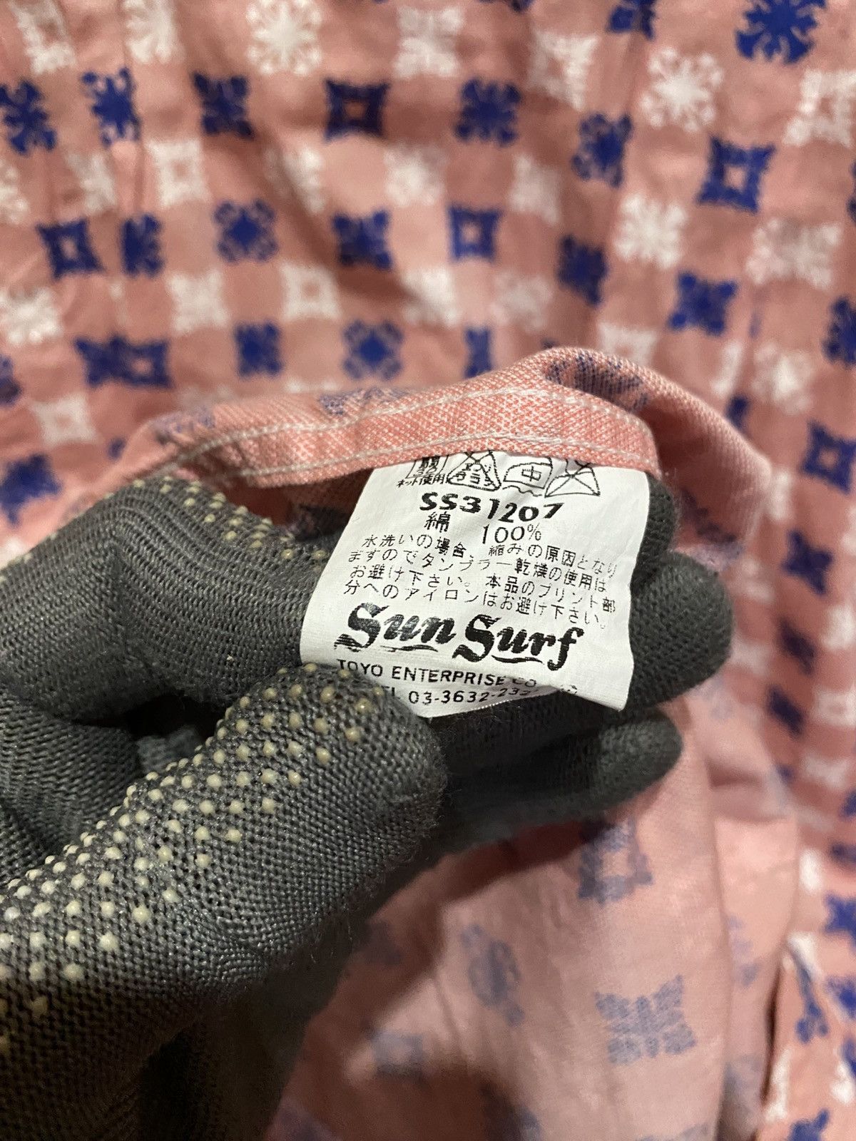 Sun Surf Sun Surf Leilani Hawaiian Aloha Shirt Pink Blue Floral Check Size US M / EU 48-50 / 2 - 8 Thumbnail