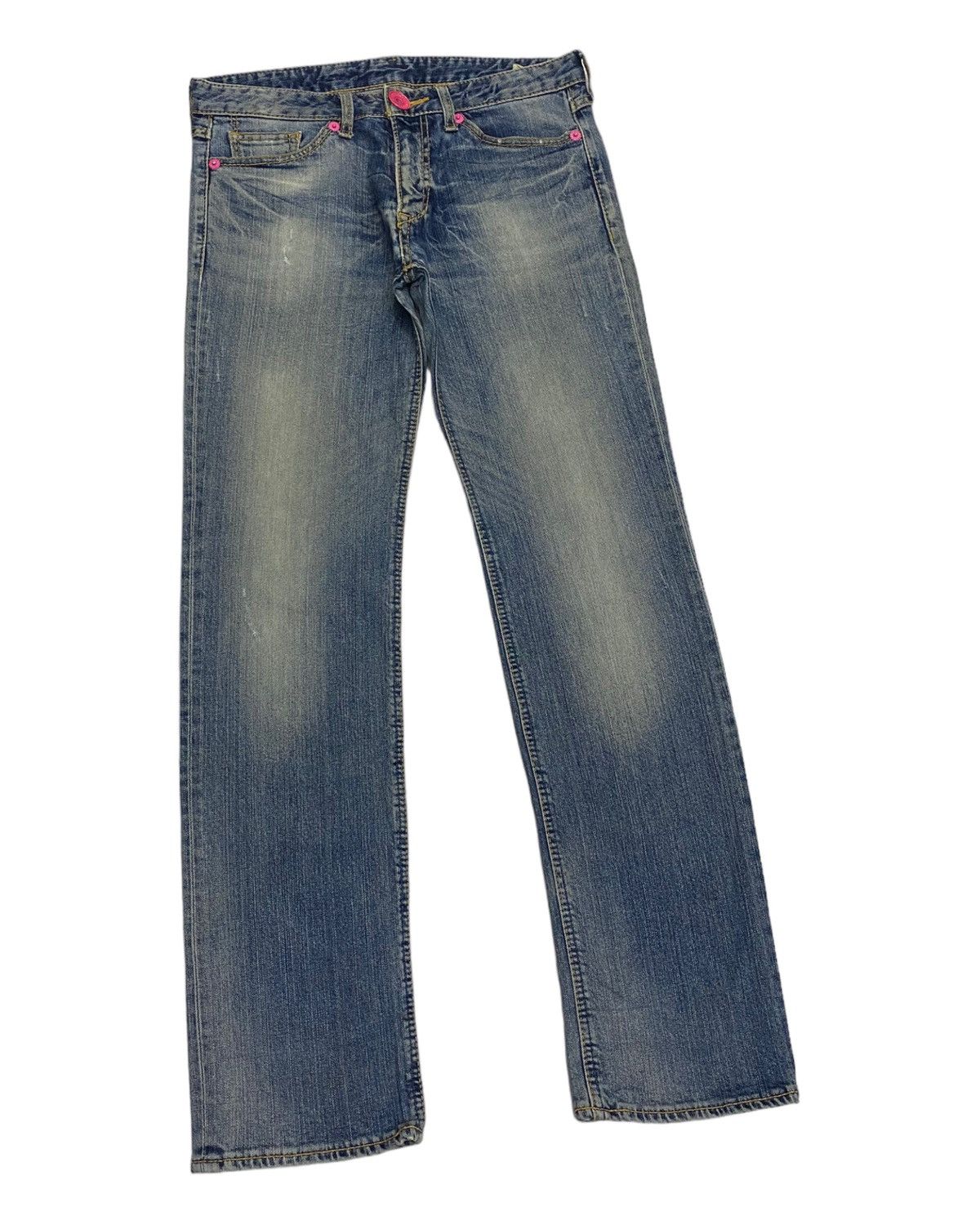 Kapital VINTAGE CO&LU EMBROIDERY DISTRESSED DENIM JEANS Size US 32 / EU 48 - 6 Thumbnail