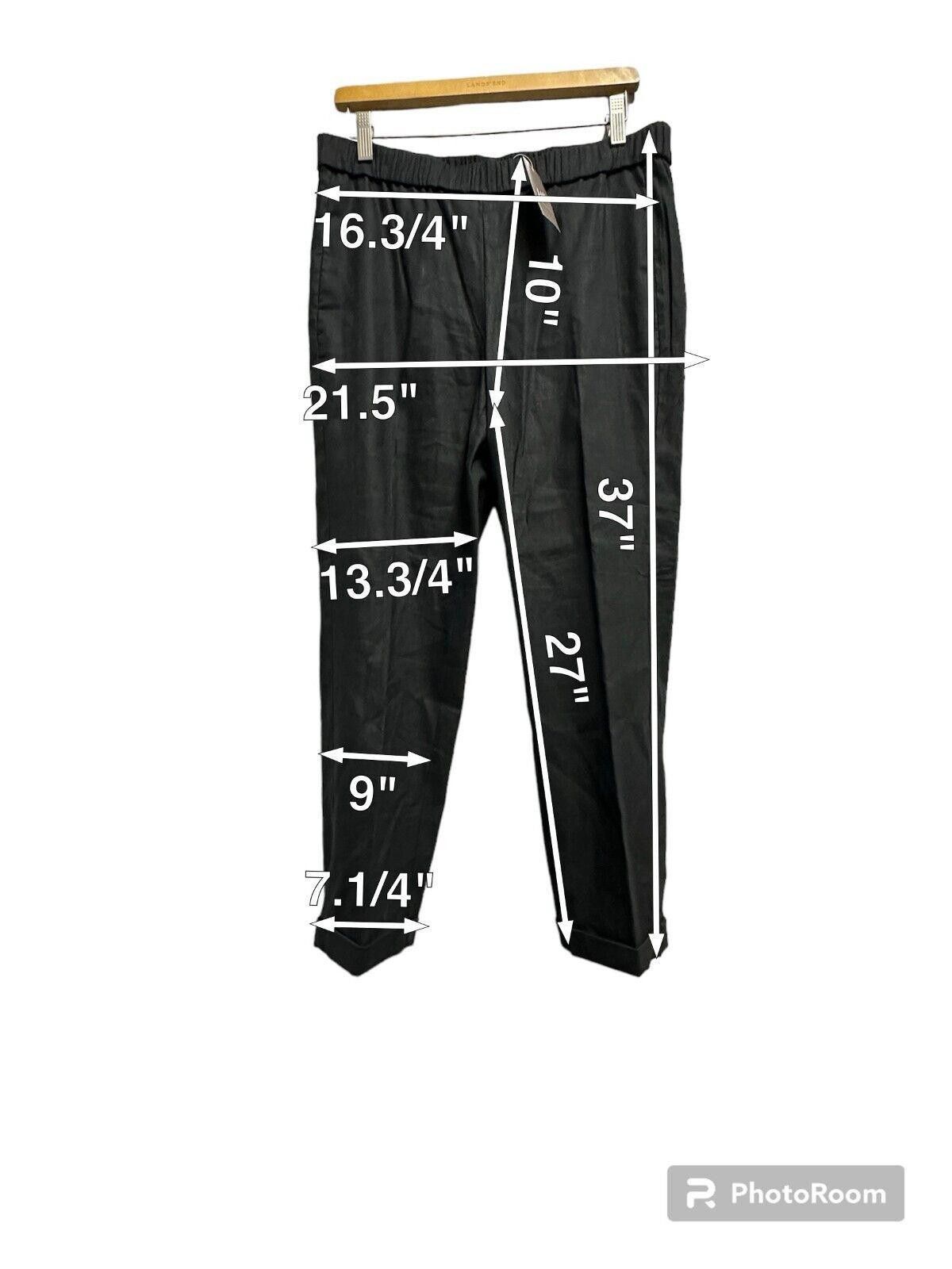 Designer J. Jill Linen stretch Black elastic waist pant Women size Mp Size 32" / US 10 / IT 46 - 2 Thumbnail