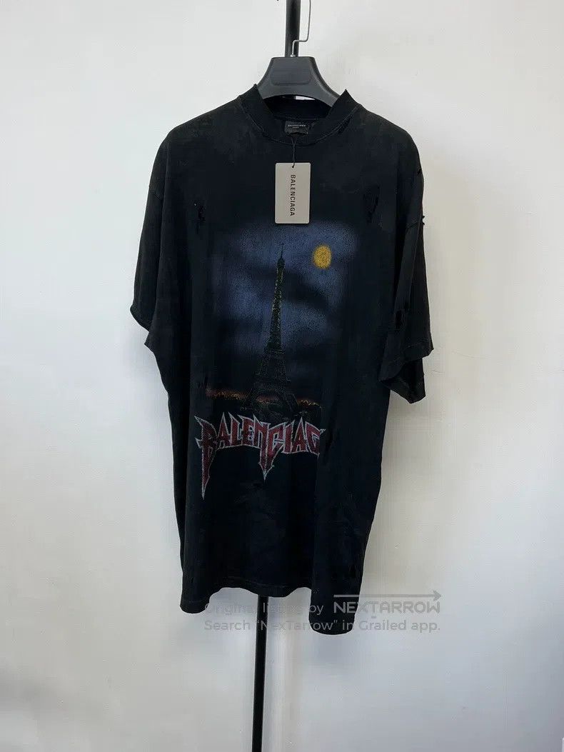 Balenciaga Balenciaga Iron tower waxed short-sleeve T-shirt Size US S / EU 44-46 / 1 - 1 Thumbnail