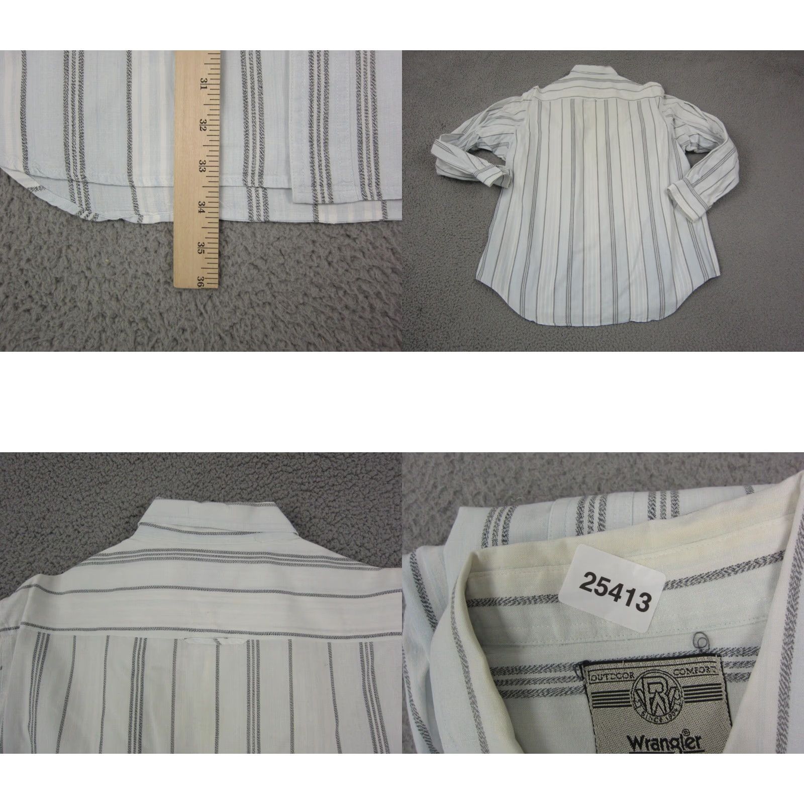 Wrangler VINTAGE Wrangler Shirt Mens 2XL White Striped Western Cowboys Shirt Mens White Striped 2XL Wrangler Western Size US XXL / EU 58 / 5 - 8 Thumbnail