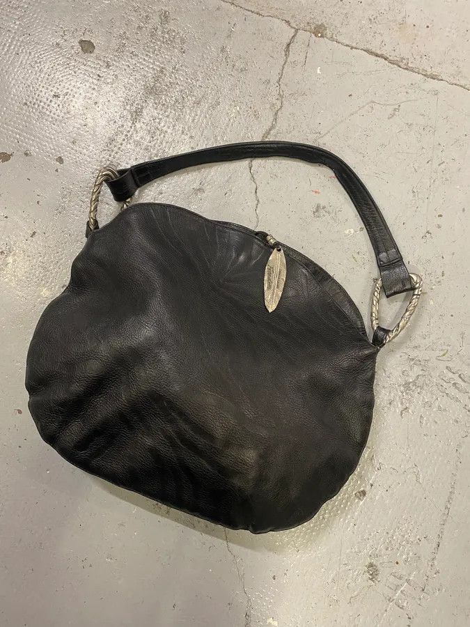 Roberto Cavalli 2010s Roberto Cavalli Black Leather Feather Handle Bag Size ONE SIZE - 3 Thumbnail