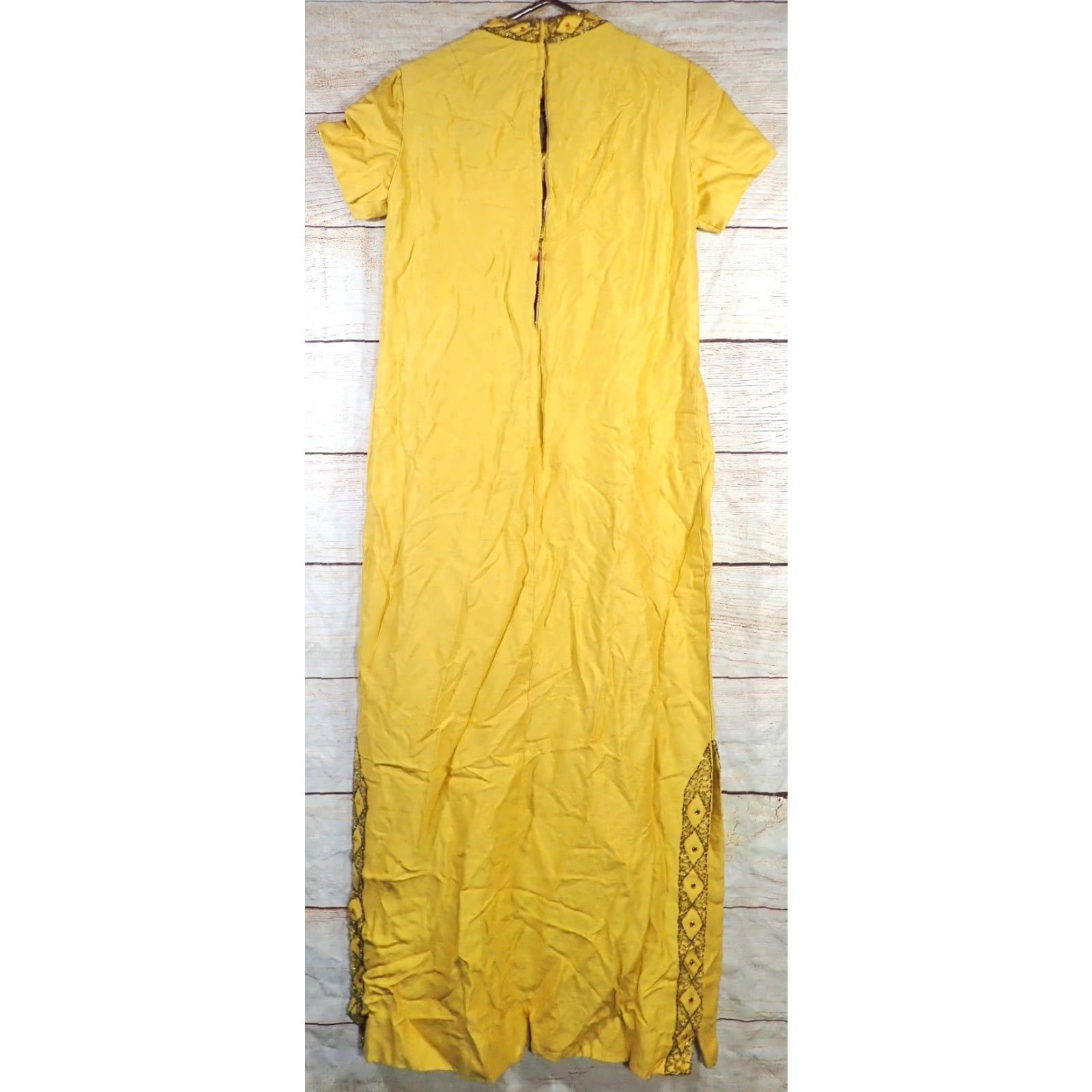 Vintage VINTAGE Cocktail Dress S/M for Repair - Beaded Sequin NeckLine Maxi Sheath 60s 50s 40s Party Womens Mens Girls Size S / US 4 / IT 40 - 5 Thumbnail