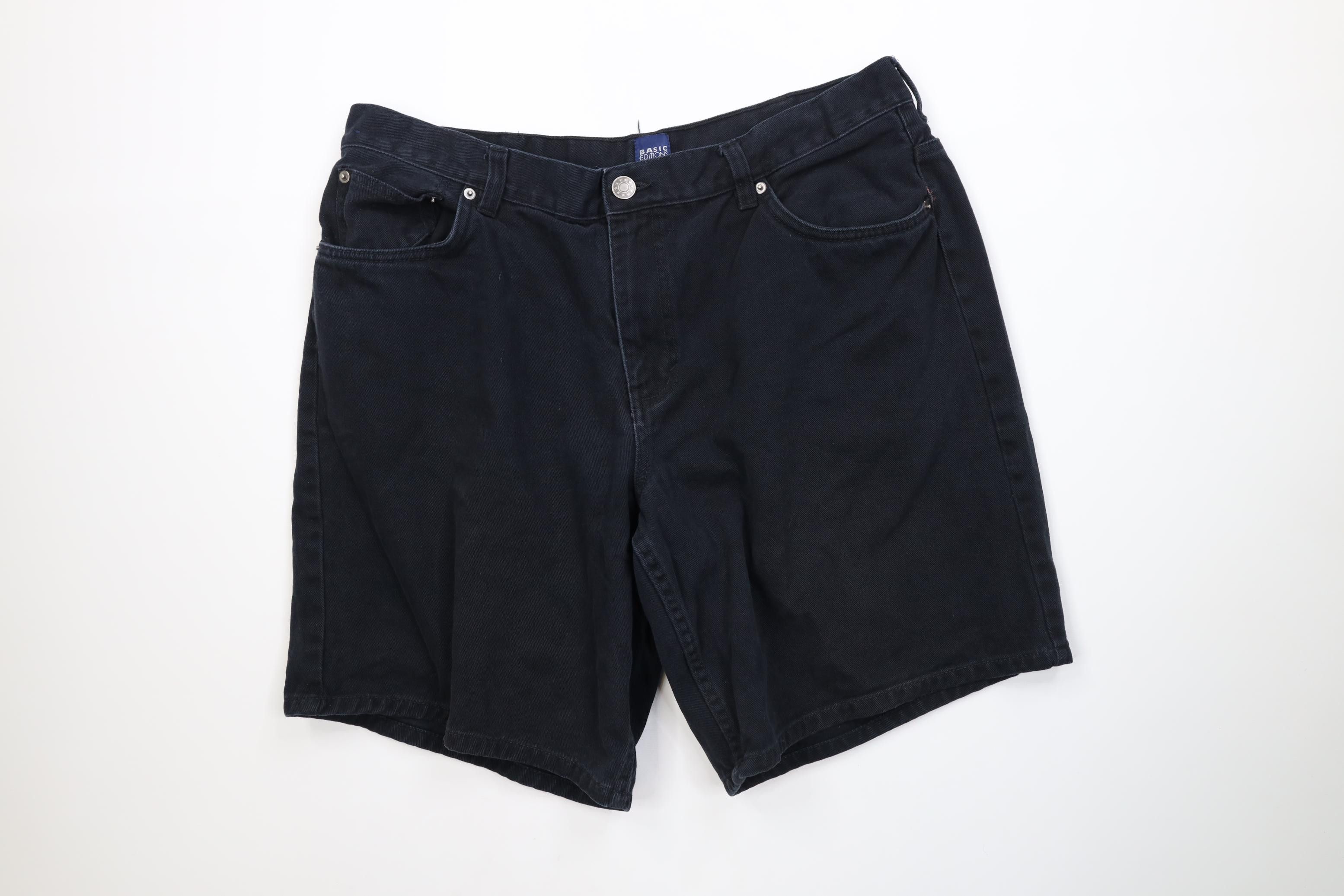 Vintage Vintage 90s Streetwear Above Knee Denim Jean Shorts Black Size US 38 / EU 54 - 1 Thumbnail