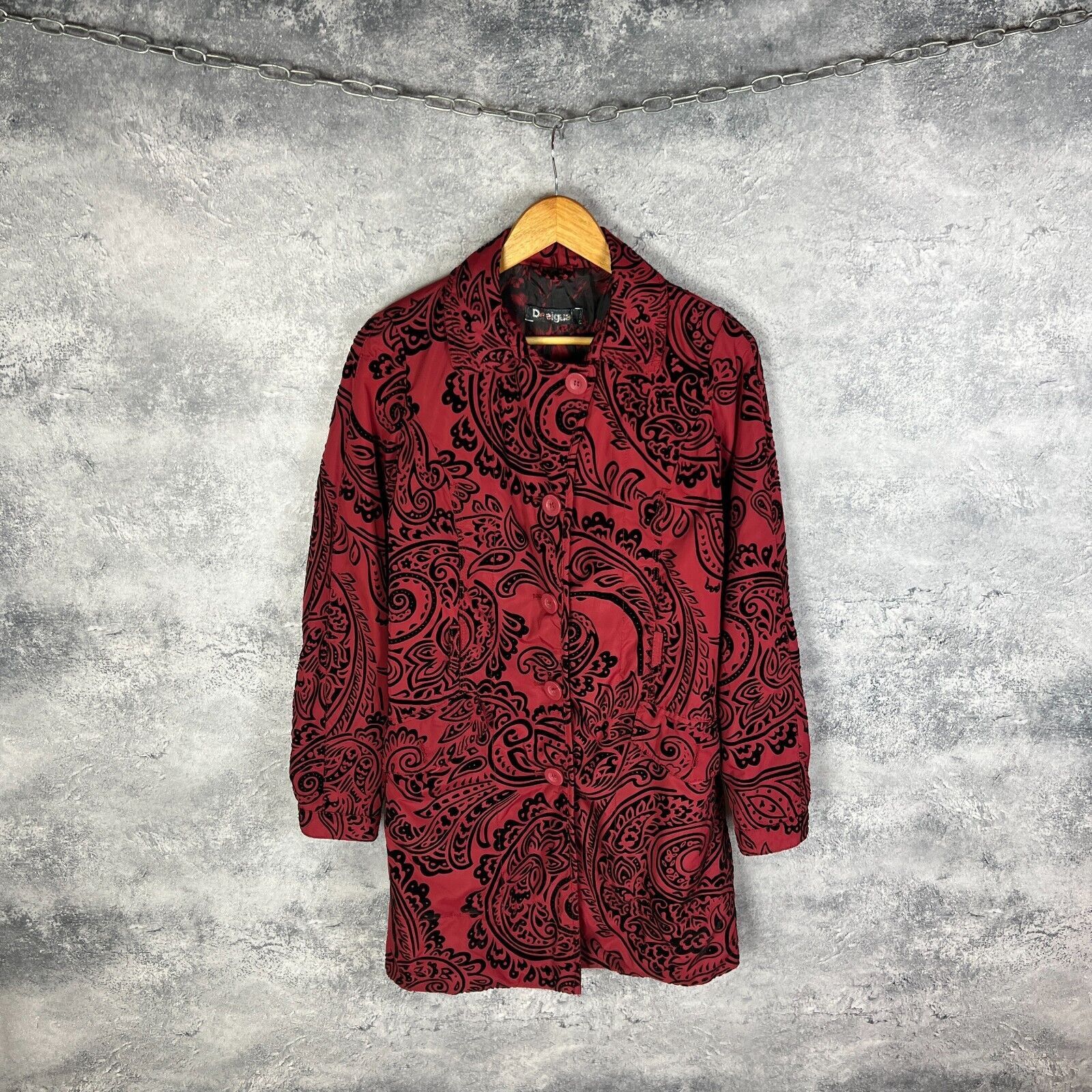 Desigual Desigual Coat Jacket Women's Size 38 Red Long Sleeve ` Size XS / US 0-2 / IT 36-38 - 1 Thumbnail