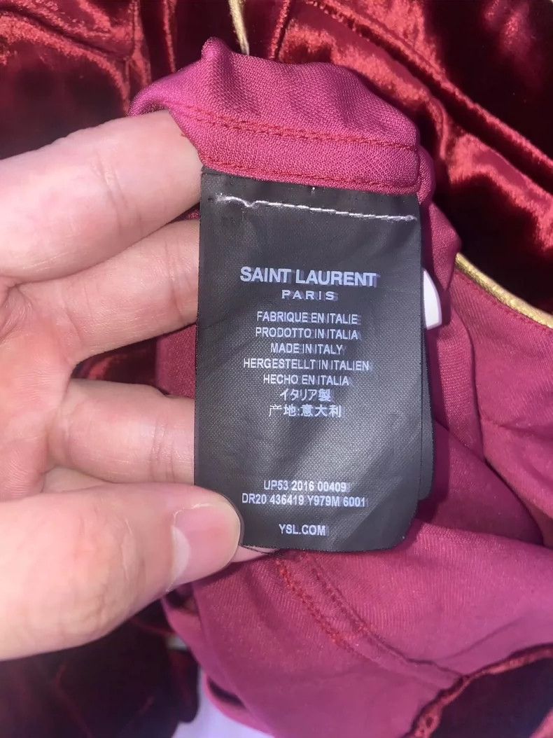 Saint Laurent Paris Saint Laurent Paris 16 FW Red Velvet Gold Thread Court Shi Size US S / EU 44-46 / 1 - 5 Thumbnail