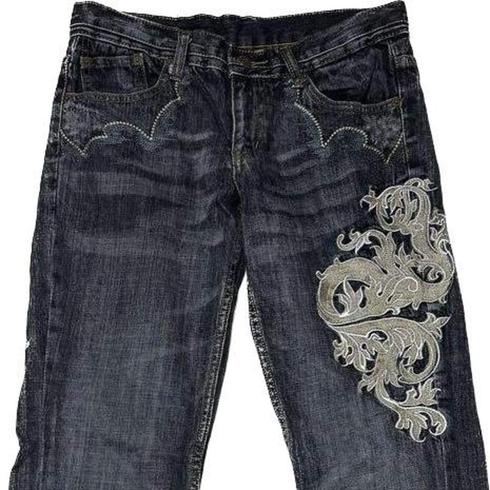 Orders tribal embroidered jeans