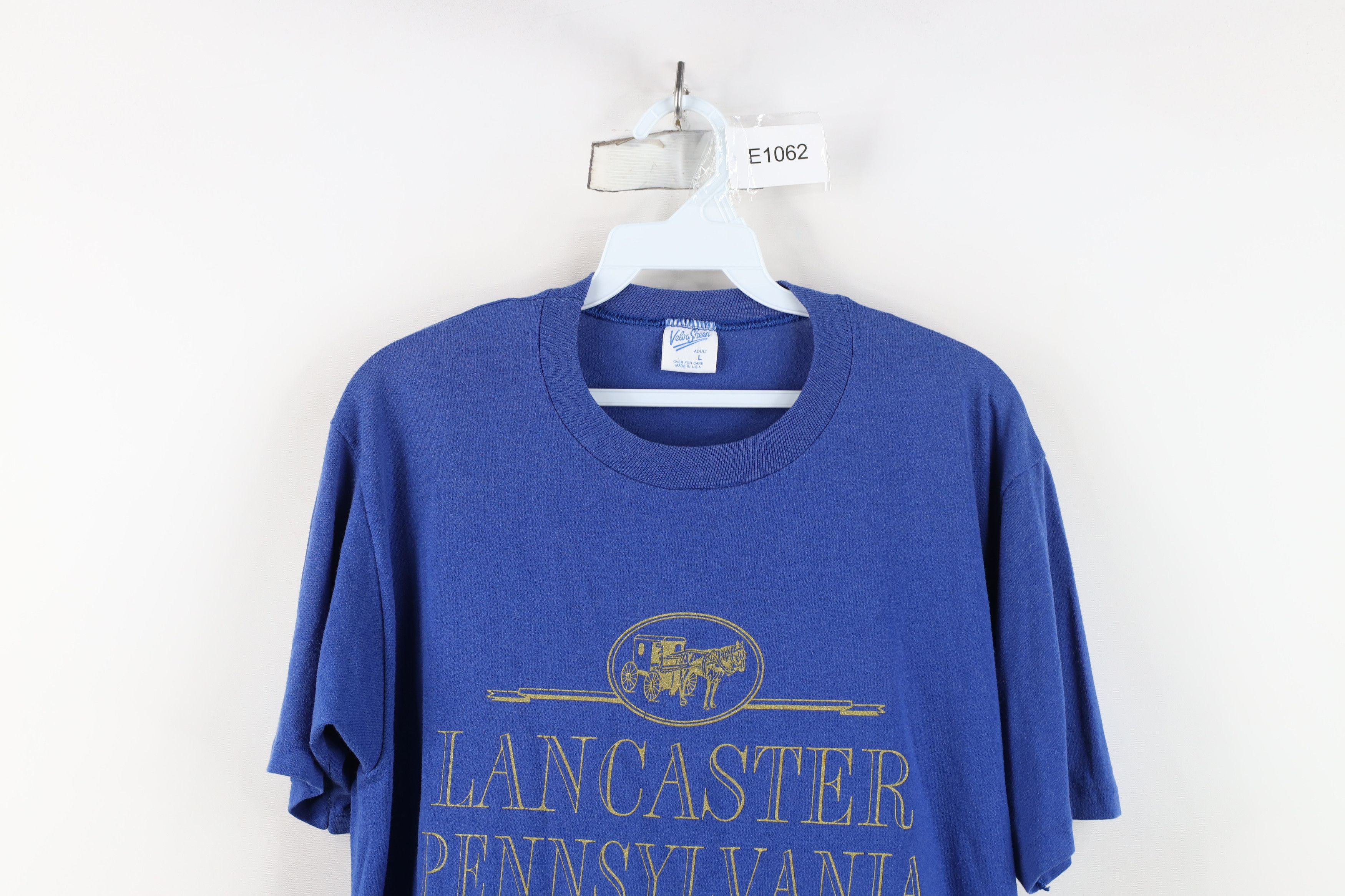 Vintage Vintage 90s Spell Lancaster Pennsylvania T-Shirt Blue USA Size US L / EU 52-54 / 3 - 2 Thumbnail