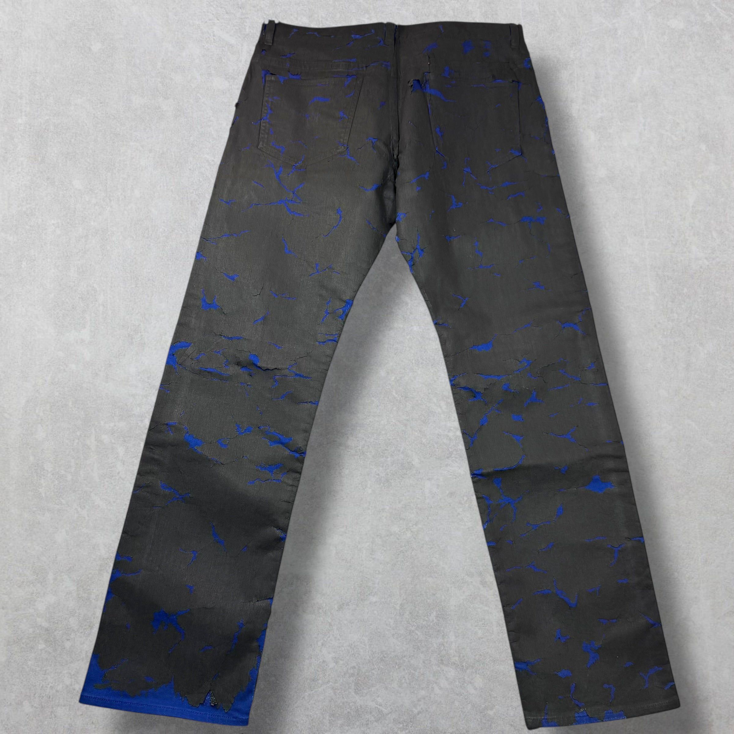 Givenchy A/W 2022 Givenchy Black Cracked Distressed Jeans 36 Size US 36 / EU 52 - 3 Thumbnail