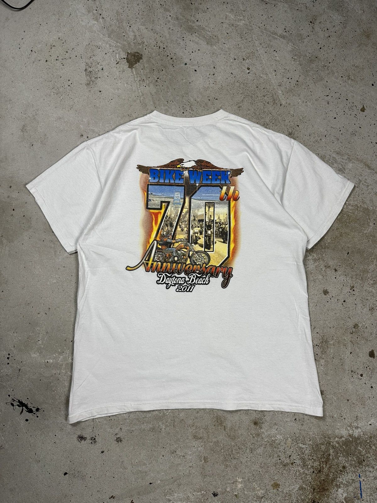 Harley Davidson Vintage Bike Week Daytona Beach Harley Moto Print T Shirt Size US XL / EU 56 / 4 - 2 Thumbnail