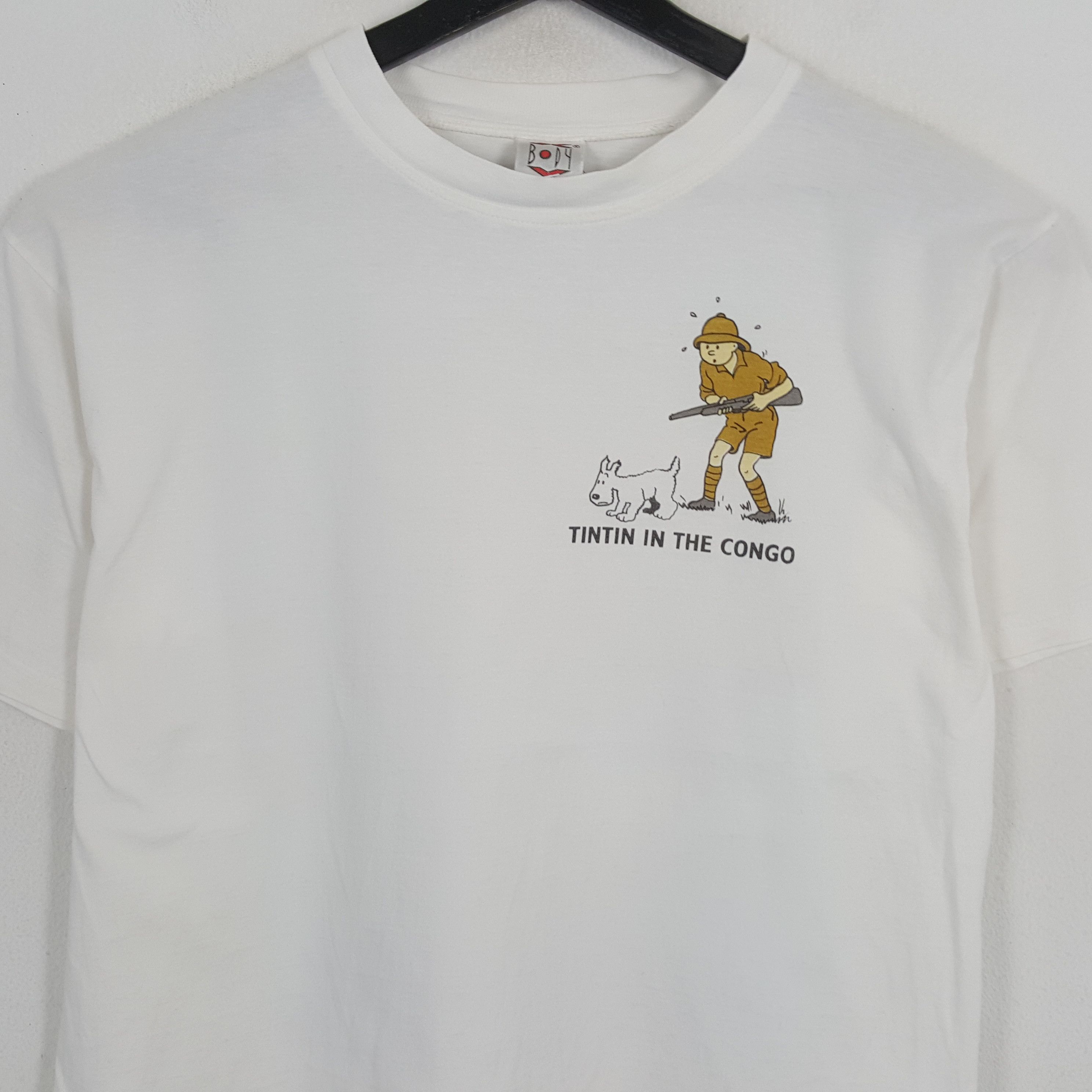 Vintage TINTIN IN THE CONGO Cartoon Streetwear Tshirt Size US L / EU 52-54 / 3 - 4 Thumbnail