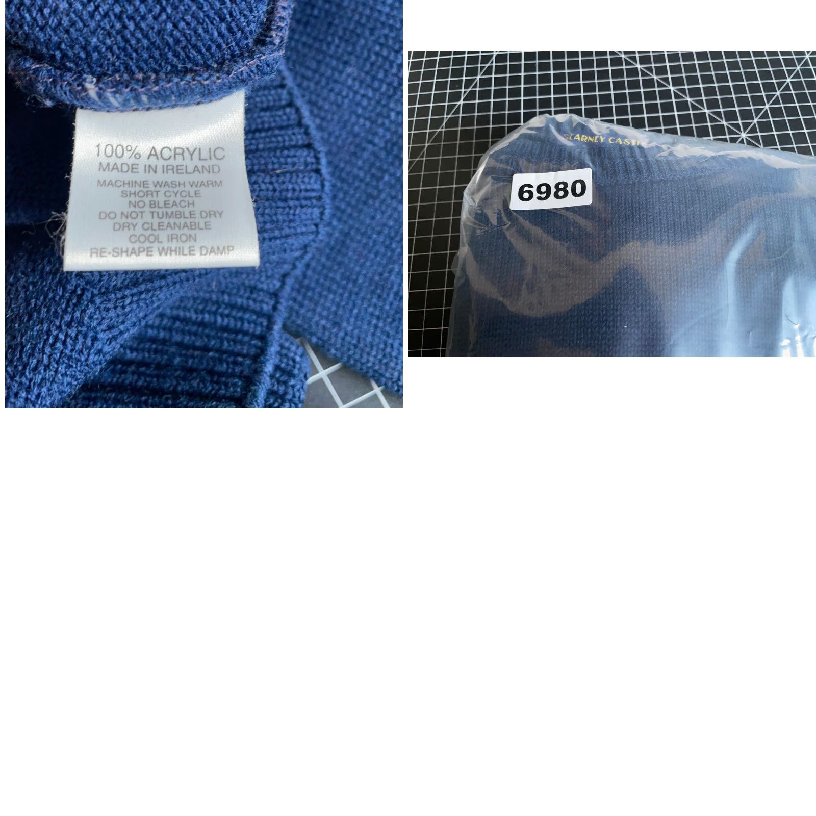 Vintage VINTAGE Ireland Textured Knit Sweater Men's 2XL Blue Crewneck Acrylic Knit Embroidered Size US XXL / EU 58 / 5 - 9 Thumbnail