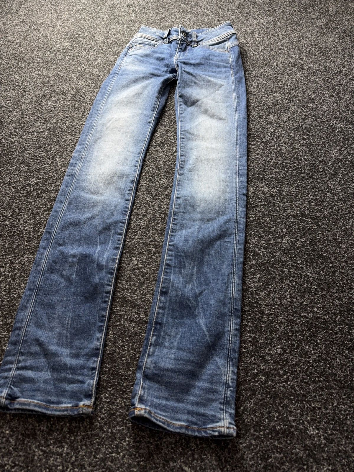 G-Star NWT 00s G-Star RAW Midge Mid Straight Jeans Blue Fade Y2K Size 23" - 3 Thumbnail