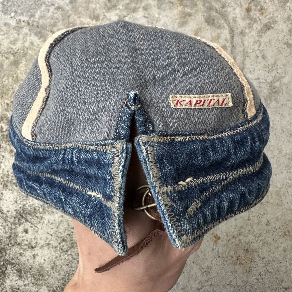 Kapital Old man and the sea Boro Patchwork Trashed Conductor hat Size ONE SIZE - 9 Thumbnail