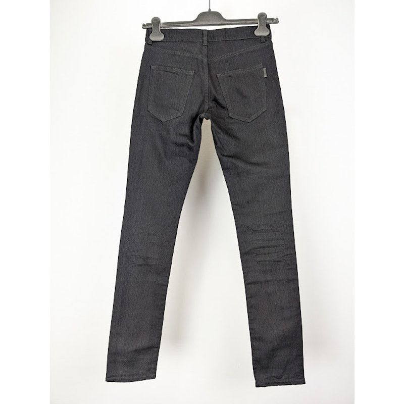 Saint Laurent Paris o1rshd1 SK 5P Low Wash Jeans in Worn Black Size US 27 - 10 Thumbnail