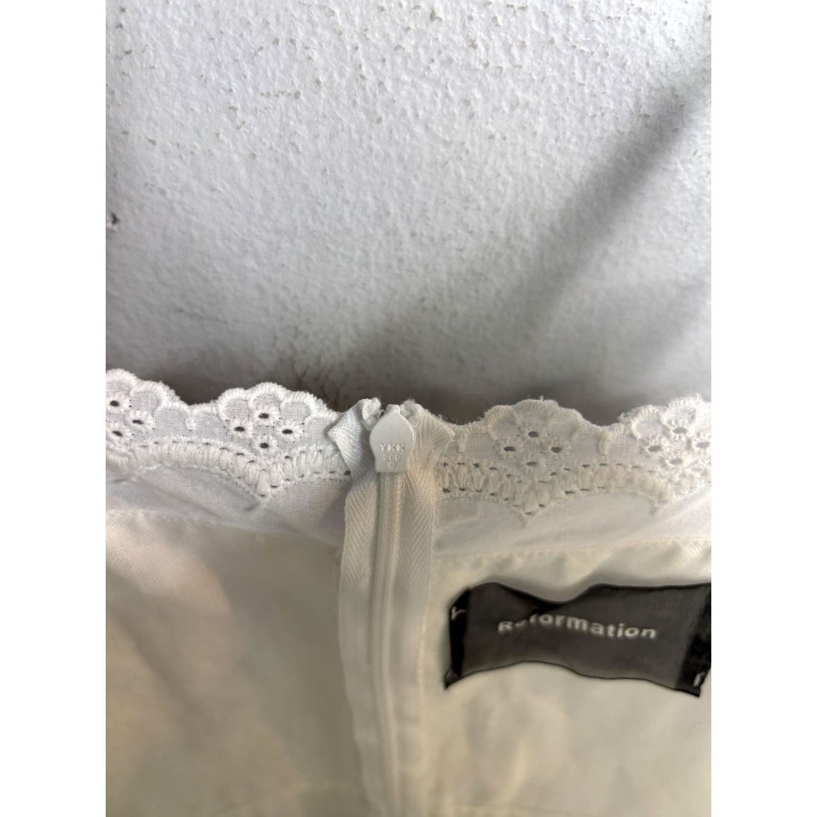 Reformation Reformation Dress Womens 8 White Lace Trim Spaghetti Strap Mini Sundress Size M / US 6-8 / IT 42-44 - 5 Thumbnail