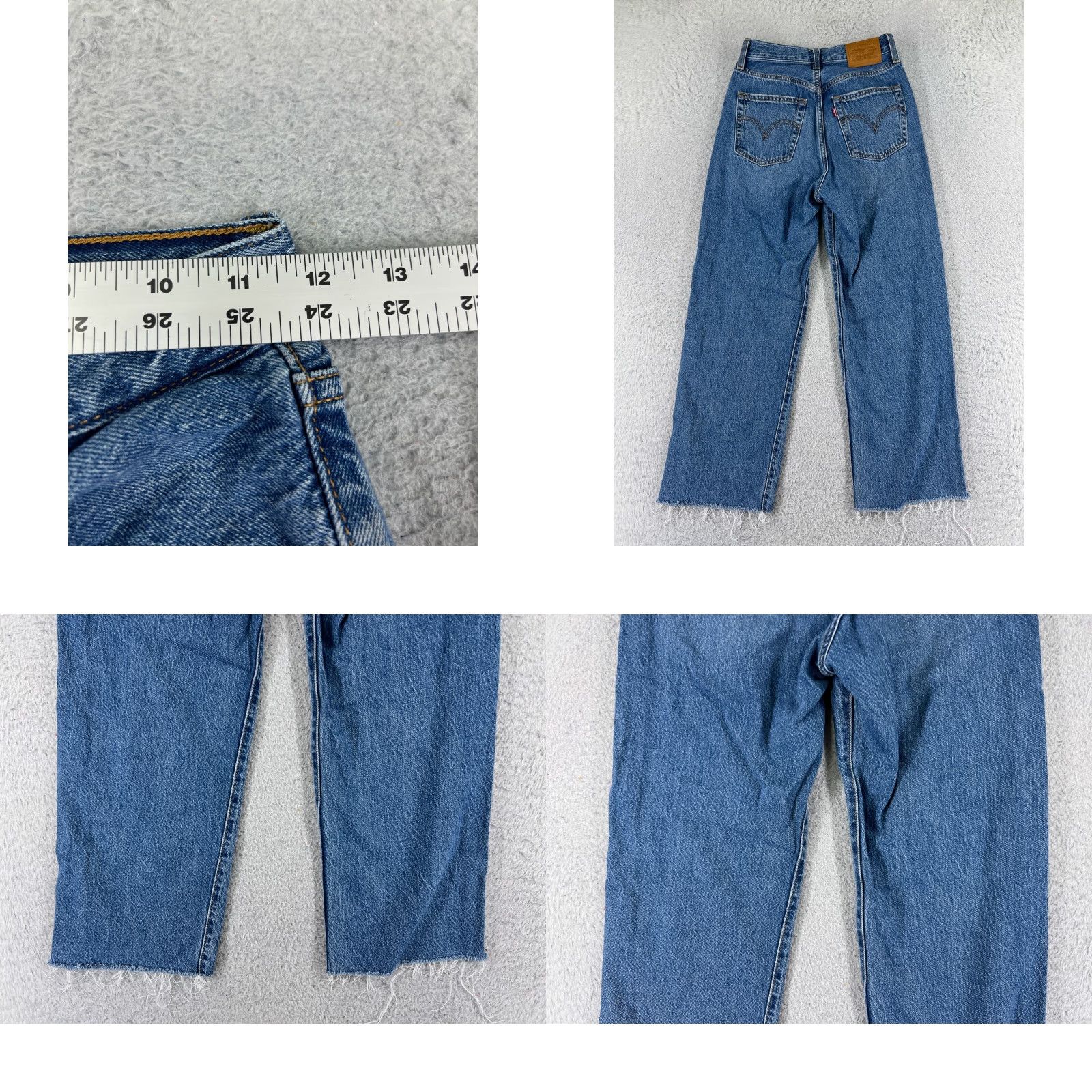Levi's Levis Premium Jeans 24 Blue Denim Straight Ankle 22x23 Ribcage Big E Women Size 42" / US 20 - 11 Thumbnail