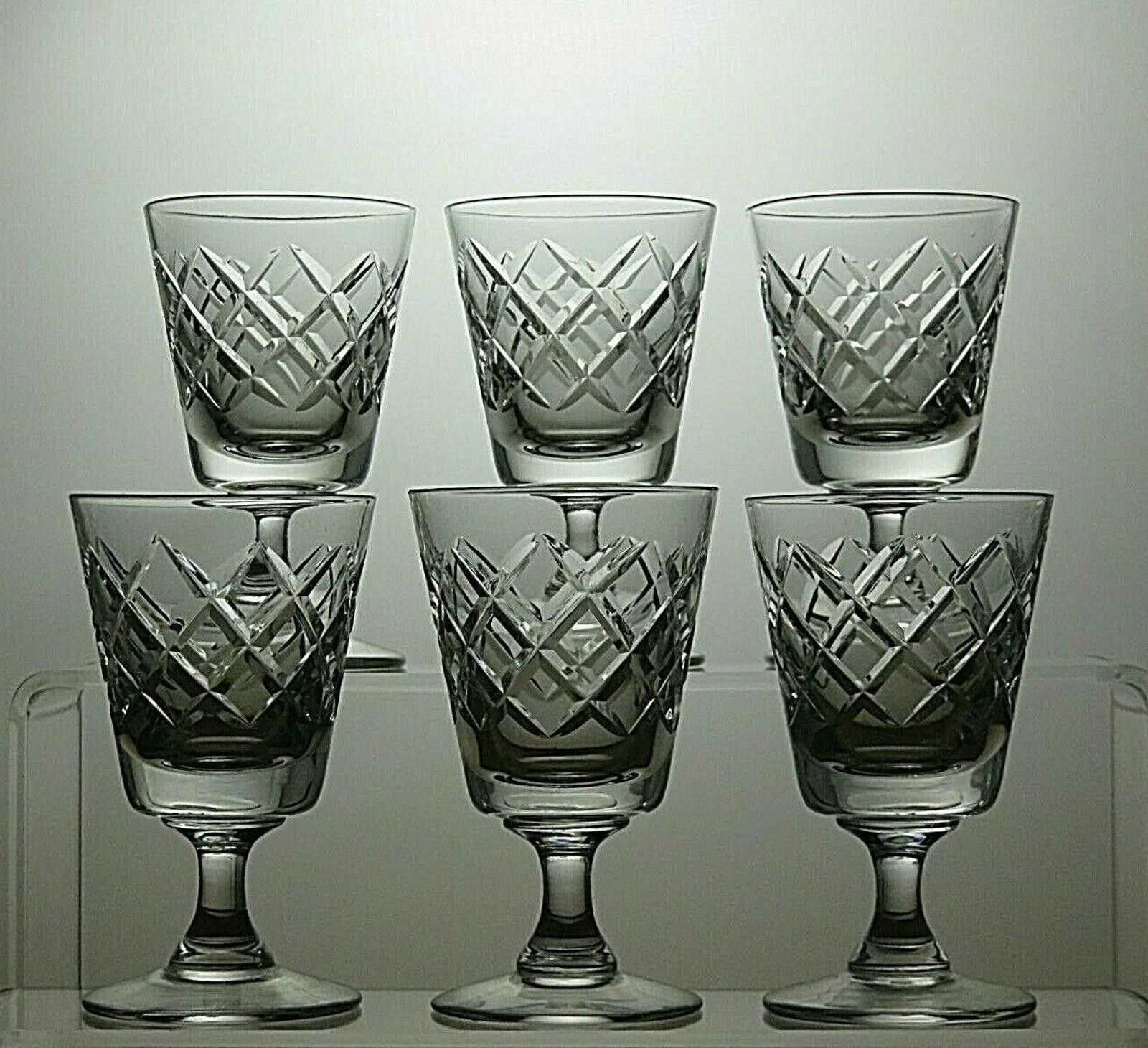 Tudor Tudor Crystal Set Of 6 Cut Glass Sherry Glasses 3 3/4" Size ONE SIZE - 2 Thumbnail
