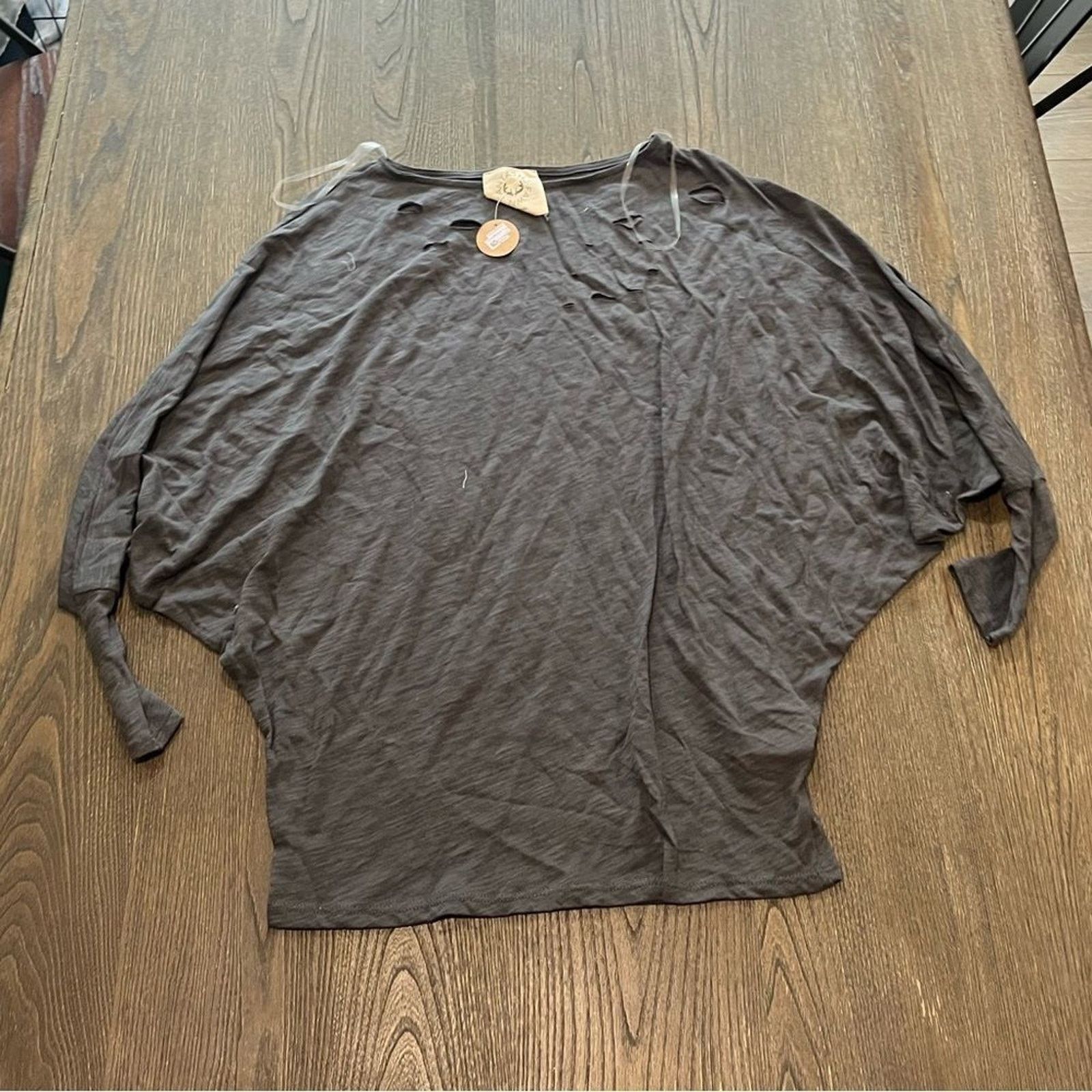 Vintage NWT Fantastic Fawn Distressed Batwing Dolman Sleeve S Size S / US 4 / IT 40 - 1 Thumbnail