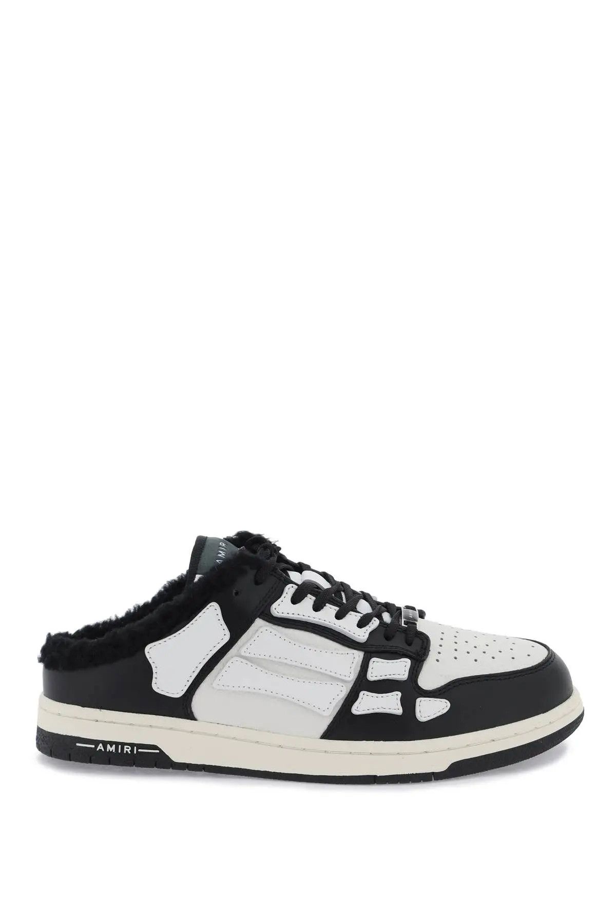 image of Amiri O1S22I1N0224 Skeltop Mule Shoes Sneakers In White Black, Men's (Size 8)