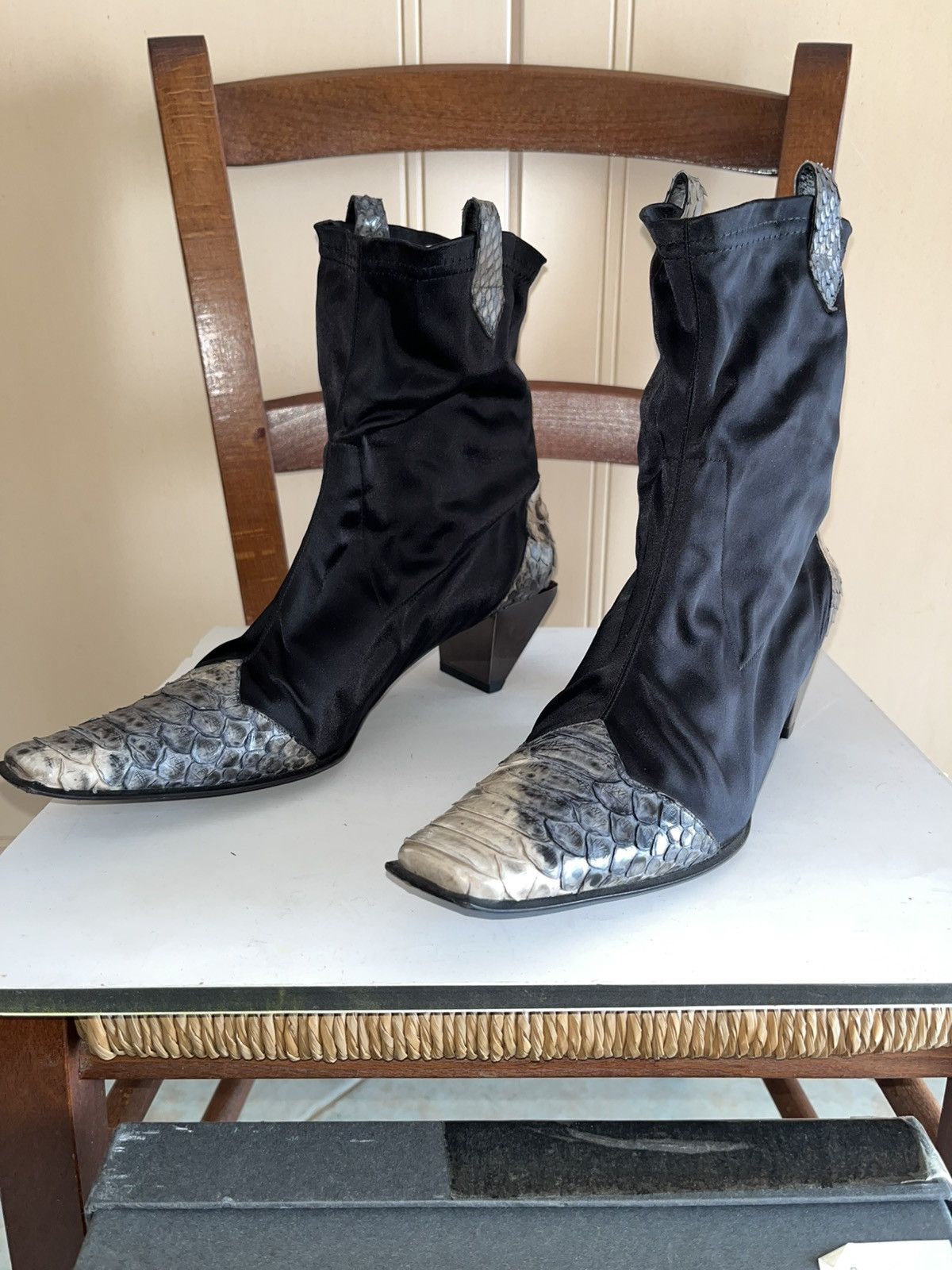 Gianni Barbato Vintage 90’s Gianni Barbato rock snake skin stiletto heel Size US 8 / IT 38 - 2 Thumbnail