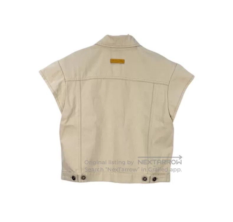 Dior Dior Beige embroidered bee denim cotton vest jacket Size XS / US 0-2 / IT 36-38 - 2 Thumbnail
