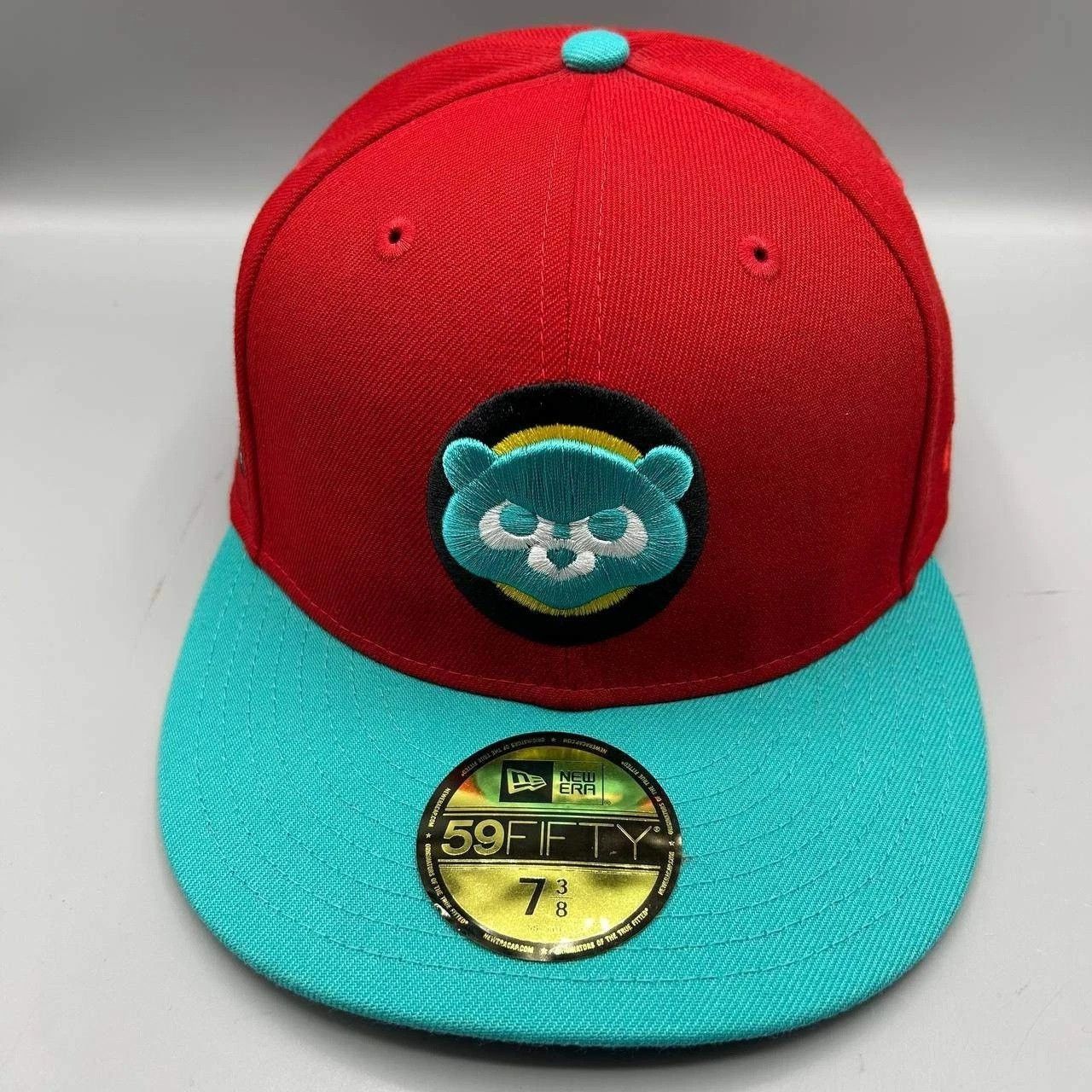 New Era Chicago Cubs Hat Men 7 3/8 Red Blue MLB Fitted Cap Size ONE SIZE - 1 Thumbnail