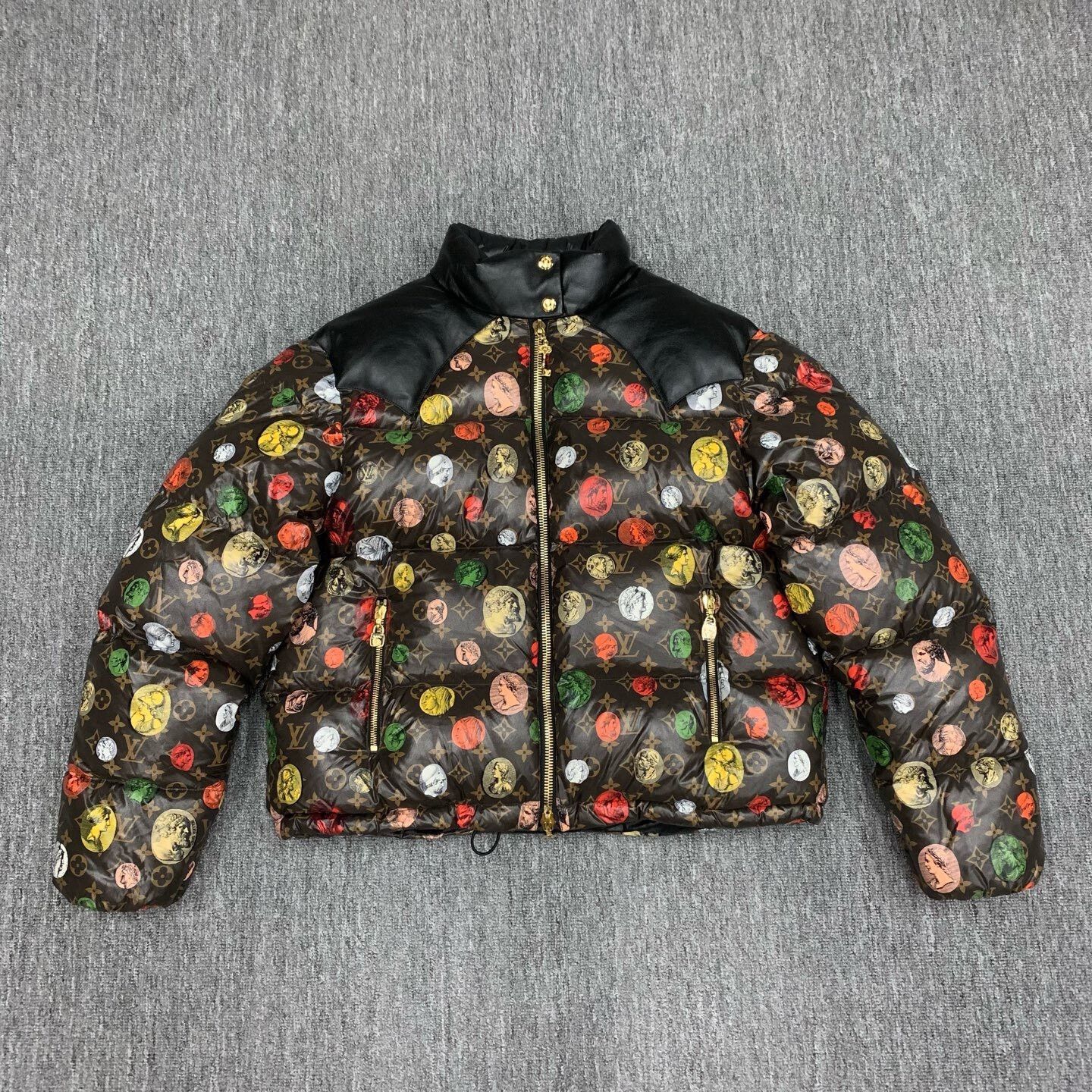 Louis Vuitton Brown Polka Dot Padded Jacket Size S / US 4 / IT 40 - 1 Thumbnail