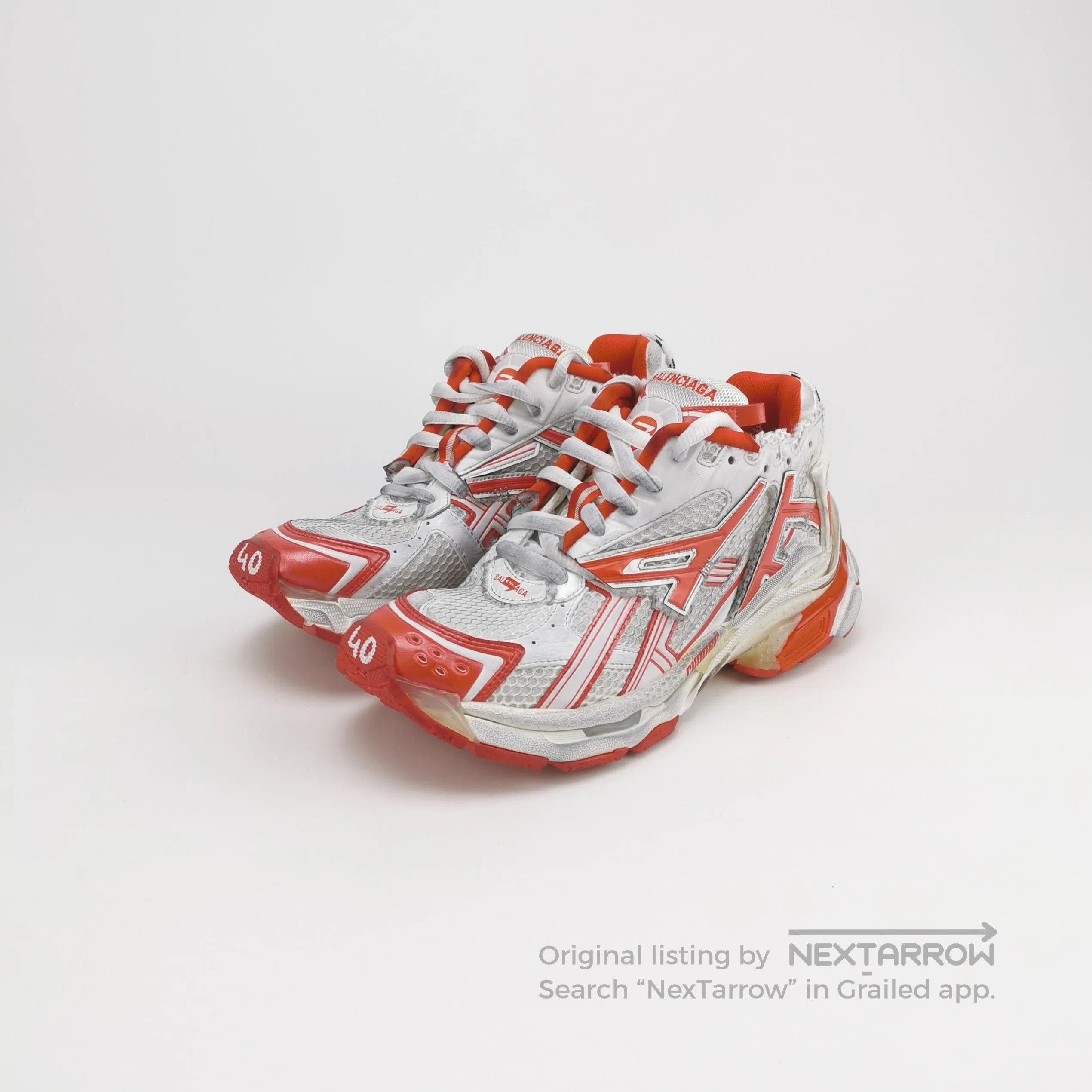 Balenciaga Balenciaga Runner White Red Logo Sneakers Size 41. Size US 8 / EU 41 - 1 Thumbnail