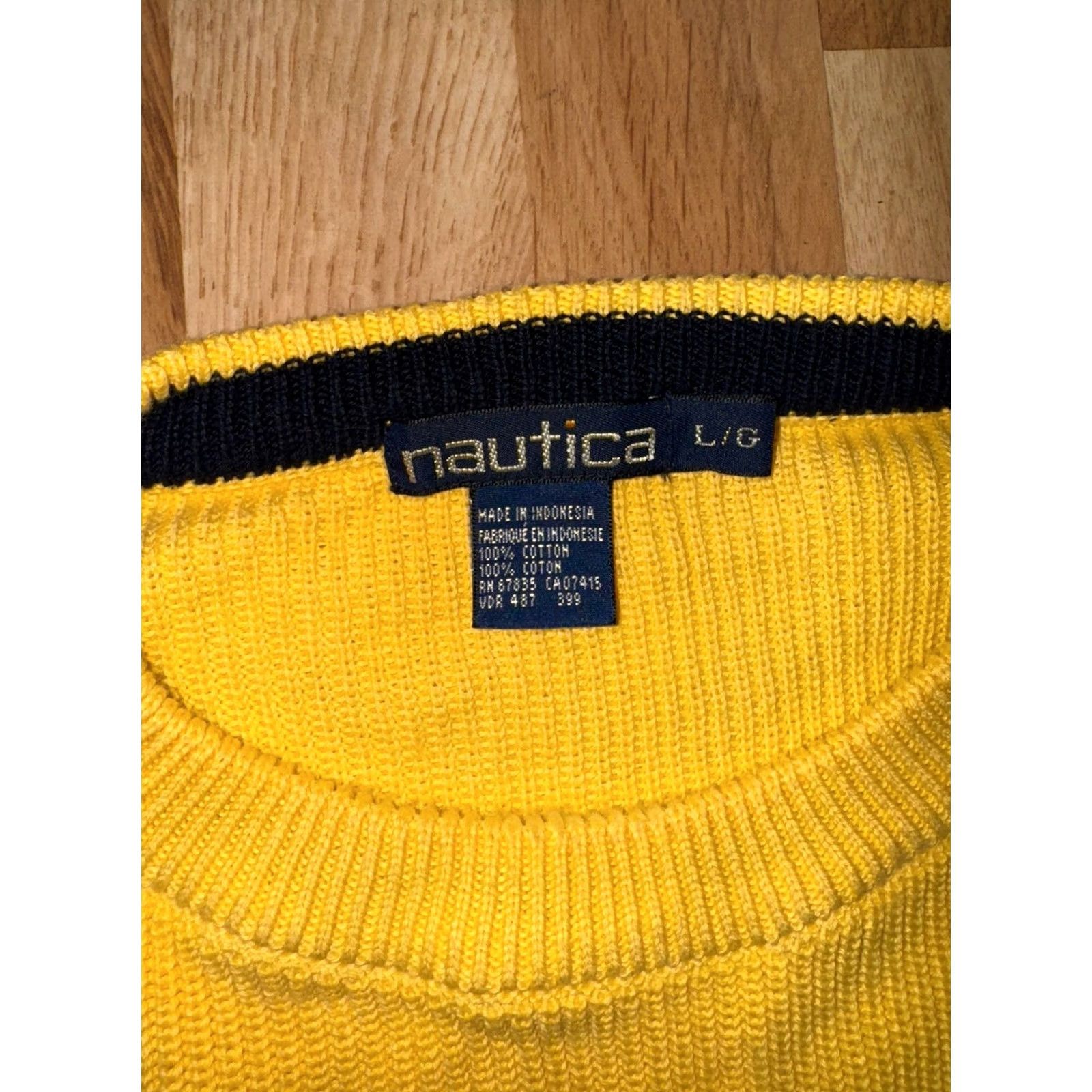 Nautica VINTAGE Nautica Sweater Men's L Yellow Spell Out Size US L / EU 52-54 / 3 - 2 Thumbnail