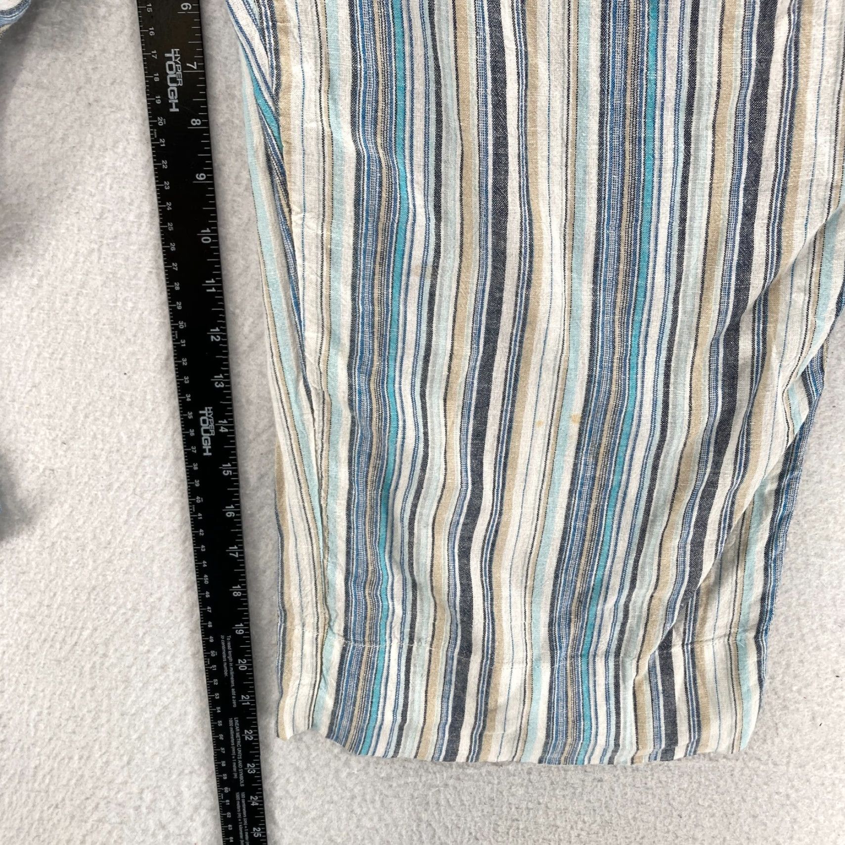 Vintage Zac & Rachel Pants Womens XL Blue Striped Linen Blend Cropped Wide Leg NWT Size 24" / US 00 / IT 34 - 7 Thumbnail