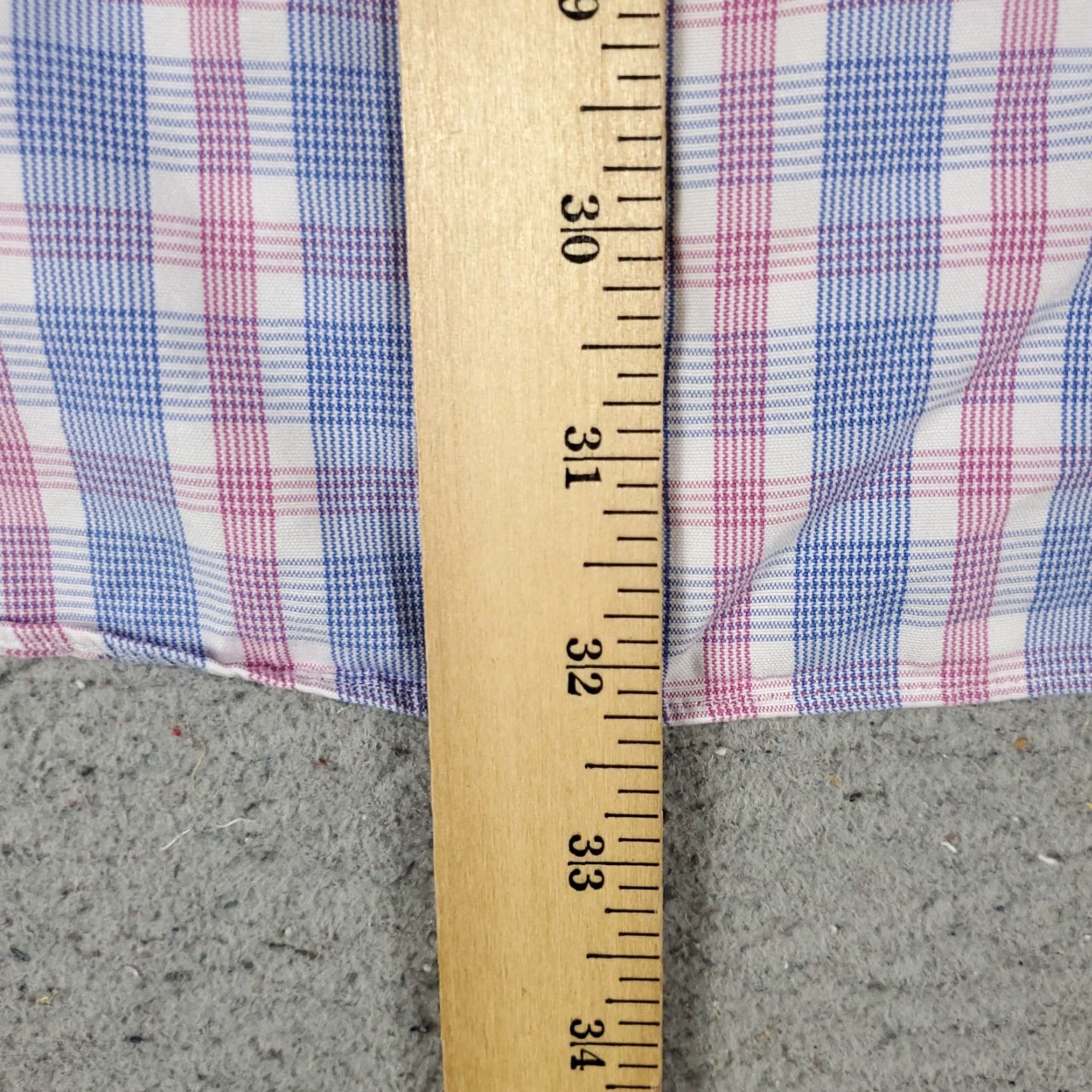 David Donahue VINTAGE David Donahue Men's Dress Shirt 17.5 Long Sleeve Plaid Pink Cotton Business Casual Size 46R - 6 Thumbnail