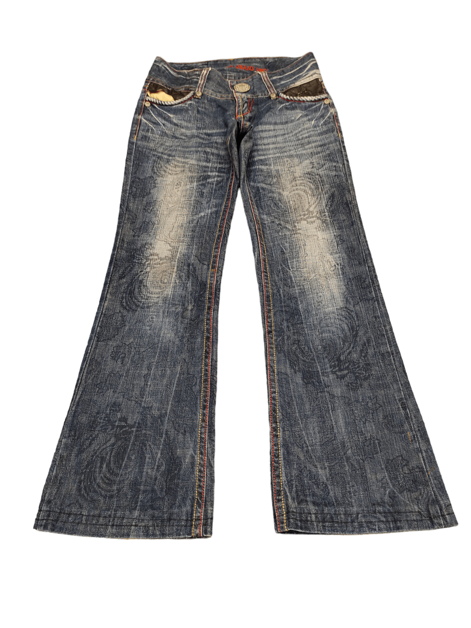 If Six Was Nine Flare Jeans Riobera Embroide Faded Low Rise Boot Cut Y2k Goa Size US 28 / EU 44 - 10 Thumbnail