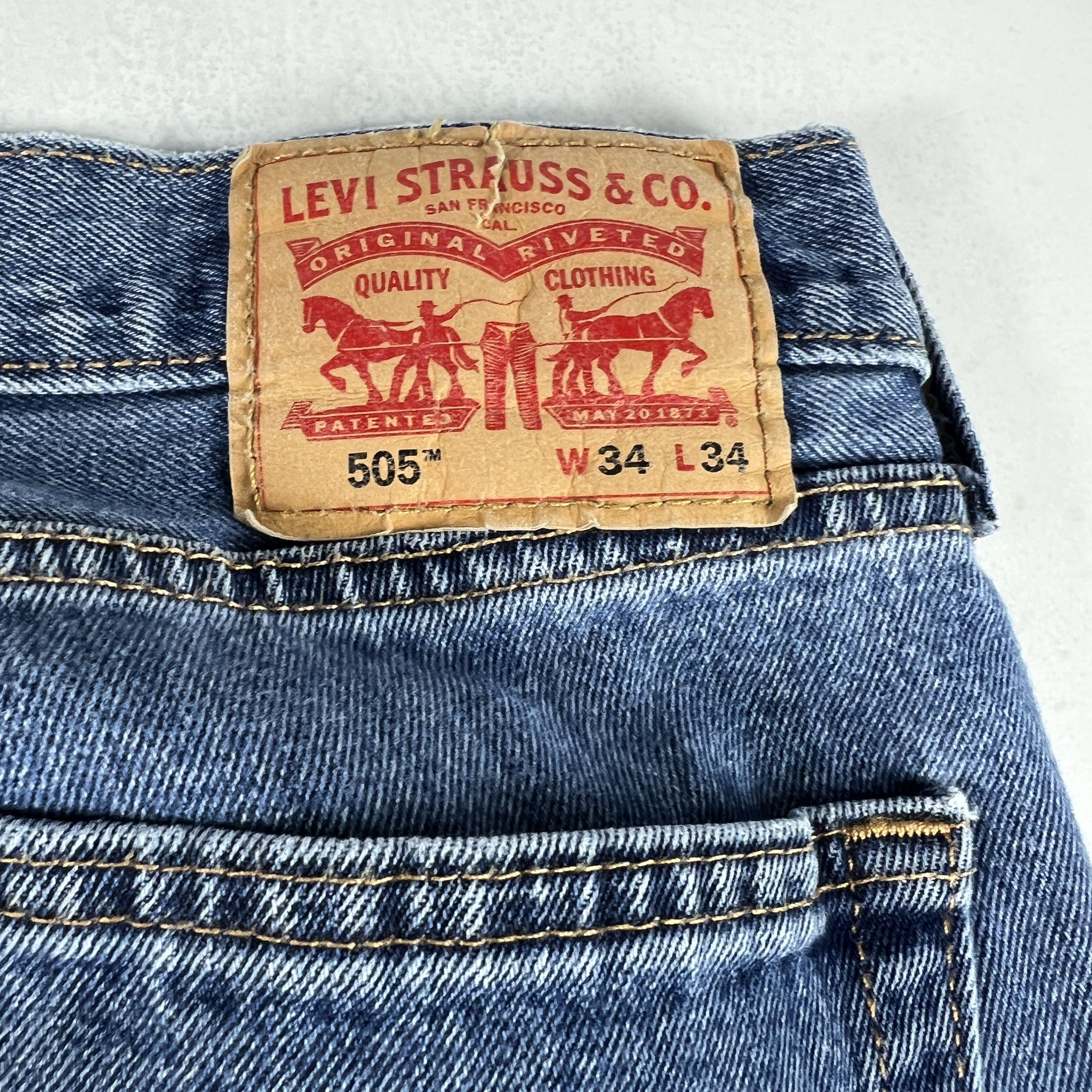 Levi's Levi's Jeans 505 Straight Leg Blue Faded Cotton Denim Size US 34 / EU 50 - 15 Thumbnail