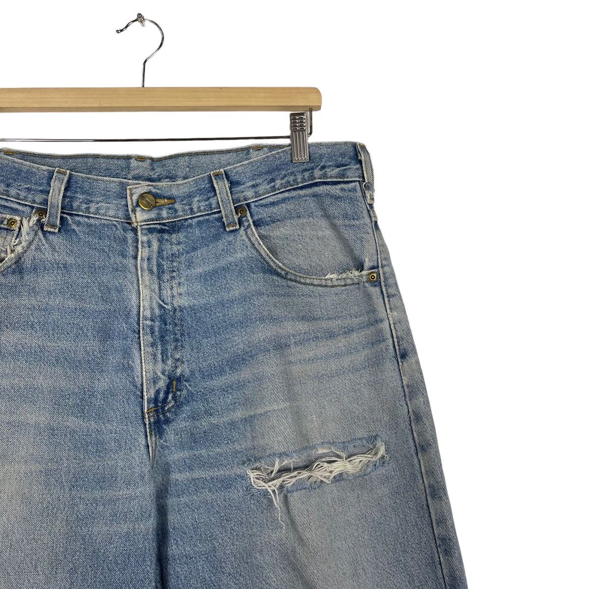 Carhartt Vintage 90s Carhatt Light Blue Ripped Denim Jeans Size US 37 - 5 Thumbnail