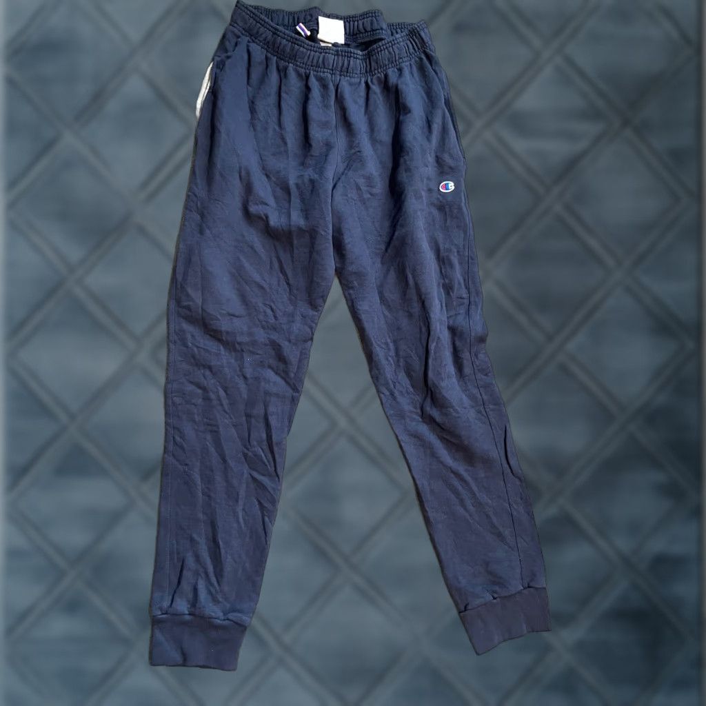 Champion Champion Sweatpants Men’s Large Authentic Straight Pocket Logo Navy Blue Cotton Pants Regular Relaxed Size US 33 - 1 Thumbnail