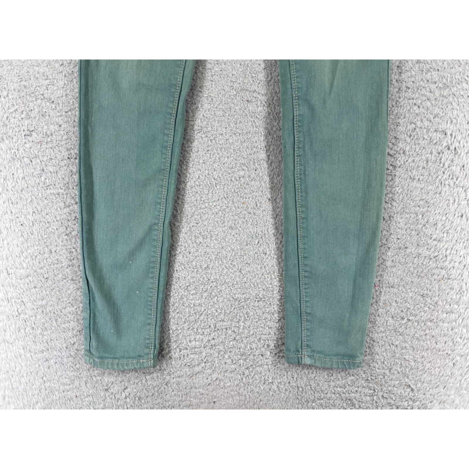 Vintage Rue21 Jeans Womens 2 Green Denim Jegging Slim Mid Rise 23x27 Cotton Blend 5-Pocket Stretch Zip Button VINTAGE? No Size 26" / US 2 / IT 38 - 2 Thumbnail
