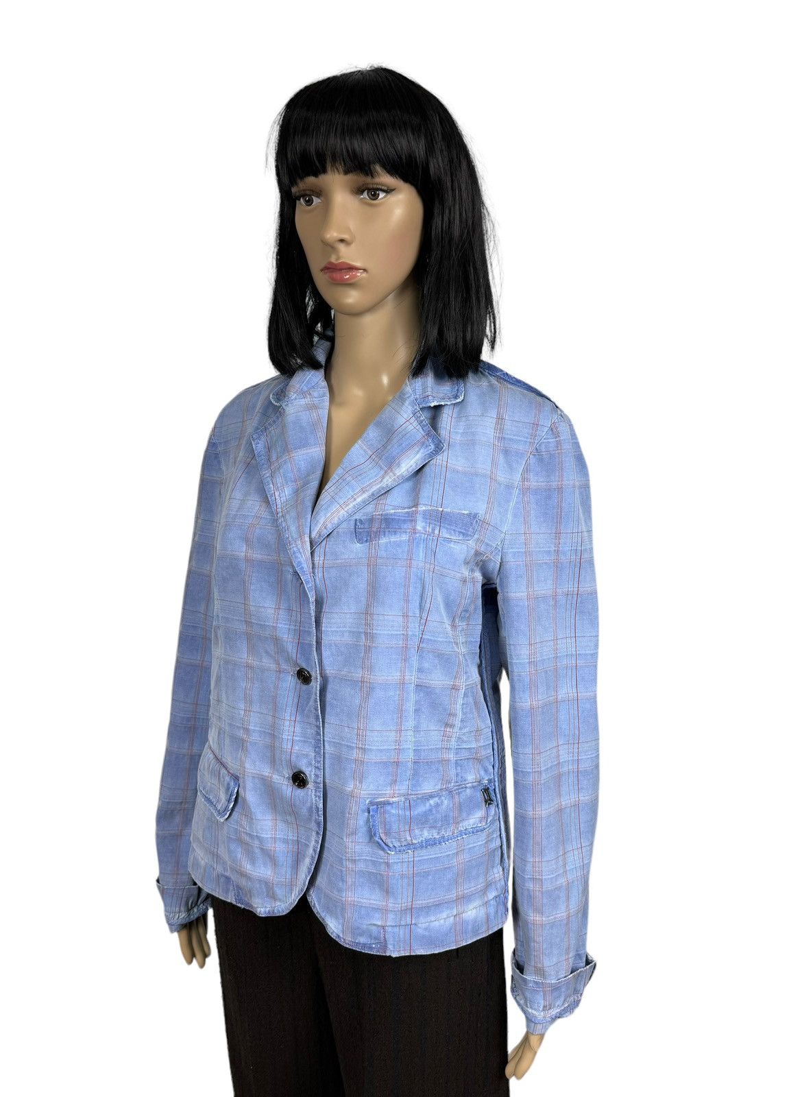 John Galliano Galliano Checkered Garment Dyed Blazer Jacket size IT 46 Size L / US 10 / IT 46 - 5 Thumbnail
