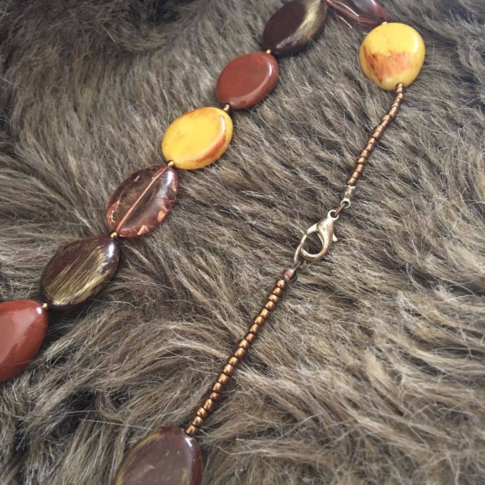 Vintage Vintage resin disc bead long length necklace Size ONE SIZE - 7 Thumbnail
