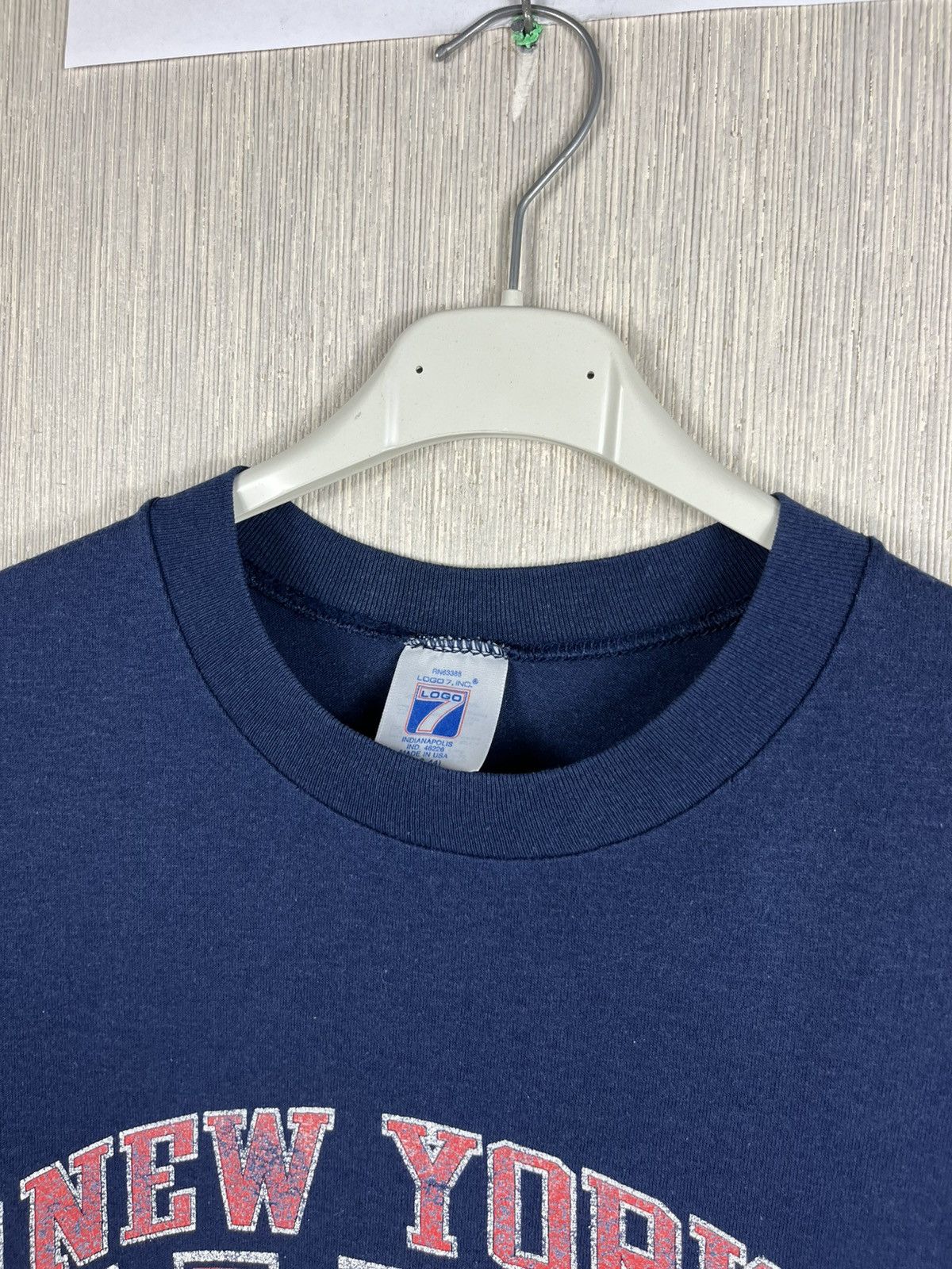 Logo 7 Vintage Logo7 New York Giants navy single stitch t-shirt tee Size US L / EU 52-54 / 3 - 11 Thumbnail