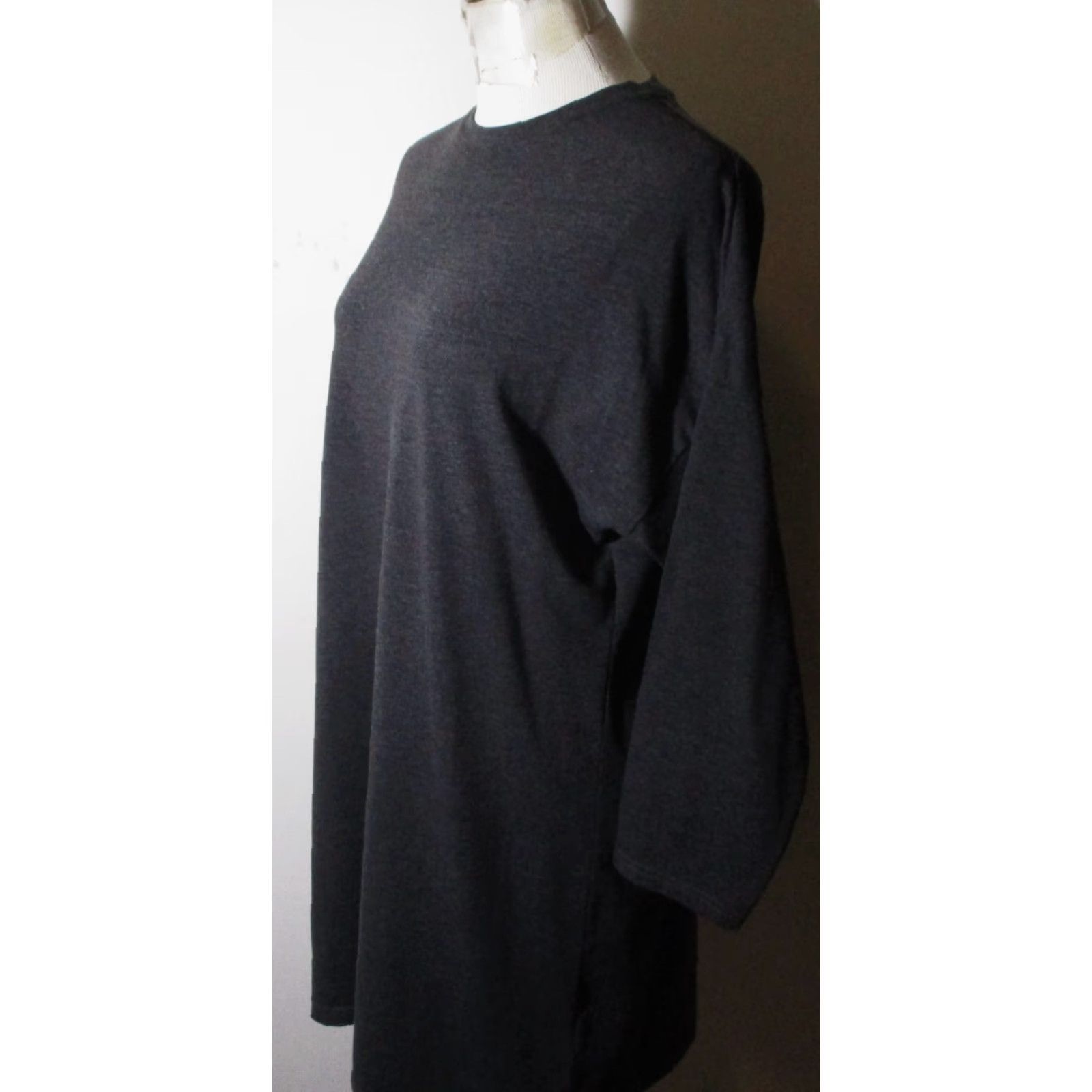 Brave Soul BRAVE SOUL London Charcoal Knee Length Dress Women's M Casual All Seasons Cotton Blend Knit Long Sleeve Boat Neck Pullover Untitled? Size M / US 6-8 / IT 42-44 - 4 Thumbnail