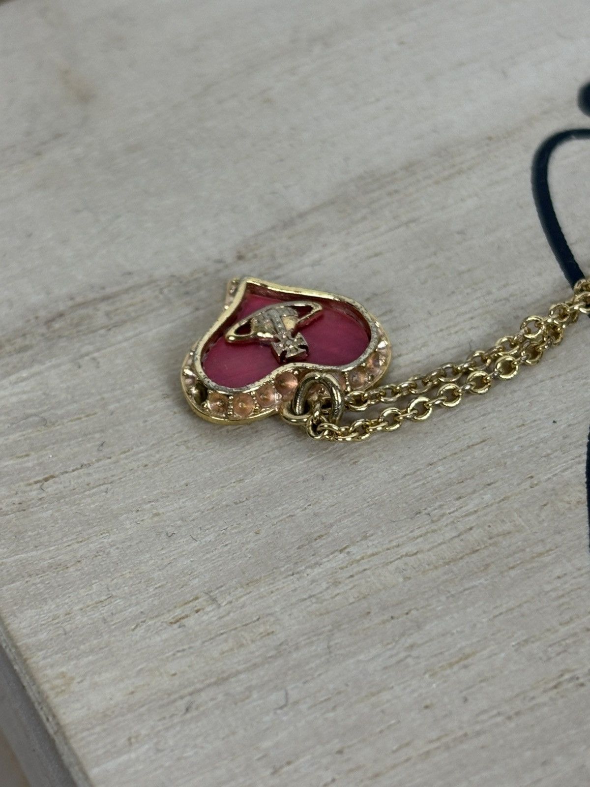 Vivienne Westwood Vivienne Westwood Petra Heart Pendant Necklace Red Diamante Size ONE SIZE - 4 Thumbnail