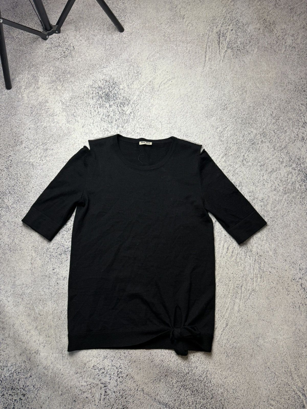 Miu Miu Miu Miu Black Knit Top – Made in Italy Size M / US 6-8 / IT 42-44 - 1 Thumbnail
