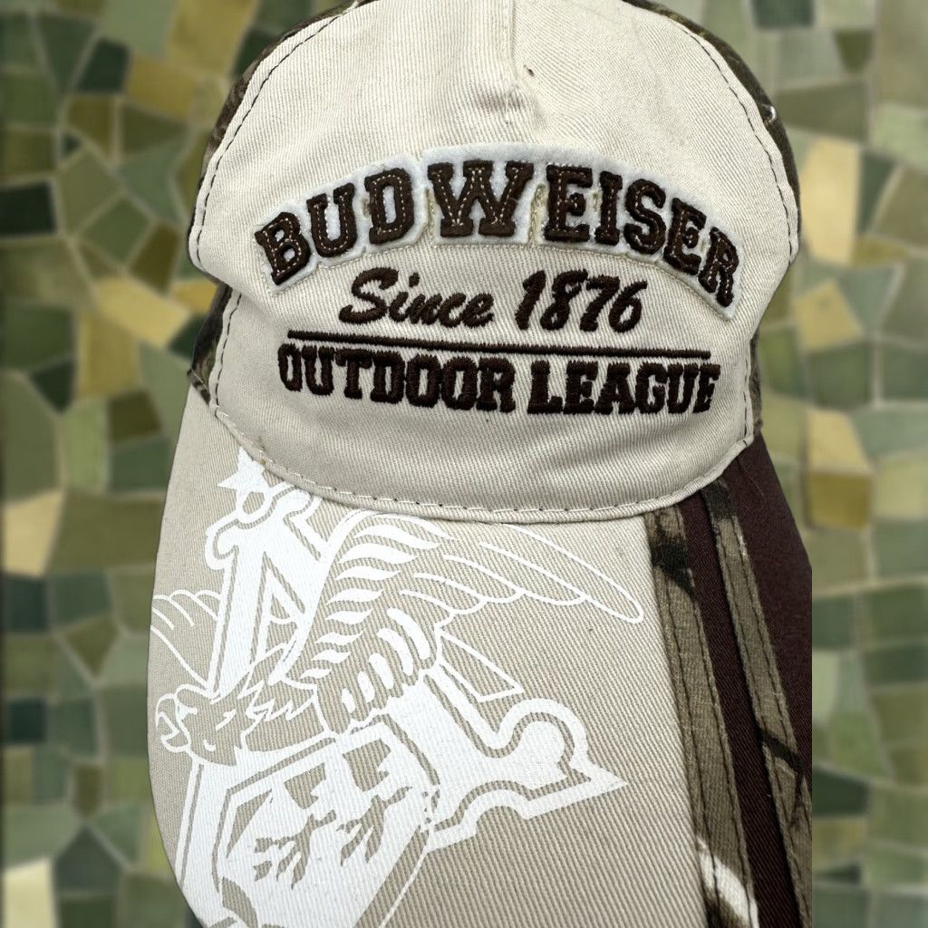 Budweiser Paramount Outdoors Baseball Hat Camo Budweiser Outdoor League Adjustable Cap Mens One Size Brown Camouflage Outdoor Baseball Cap Size ONE SIZE - 1 Thumbnail