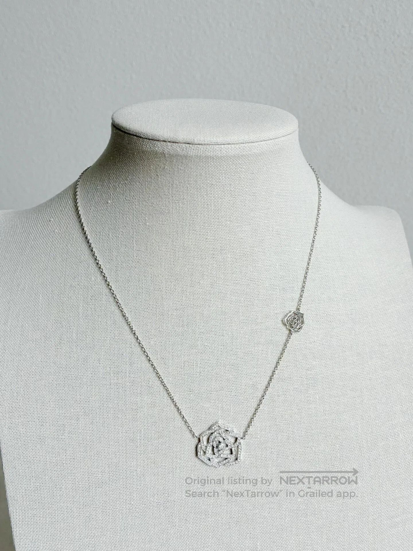 Piaget PIAGET ROSE 18K White Gold Diamond Necklace. Size ONE SIZE - 1 Thumbnail