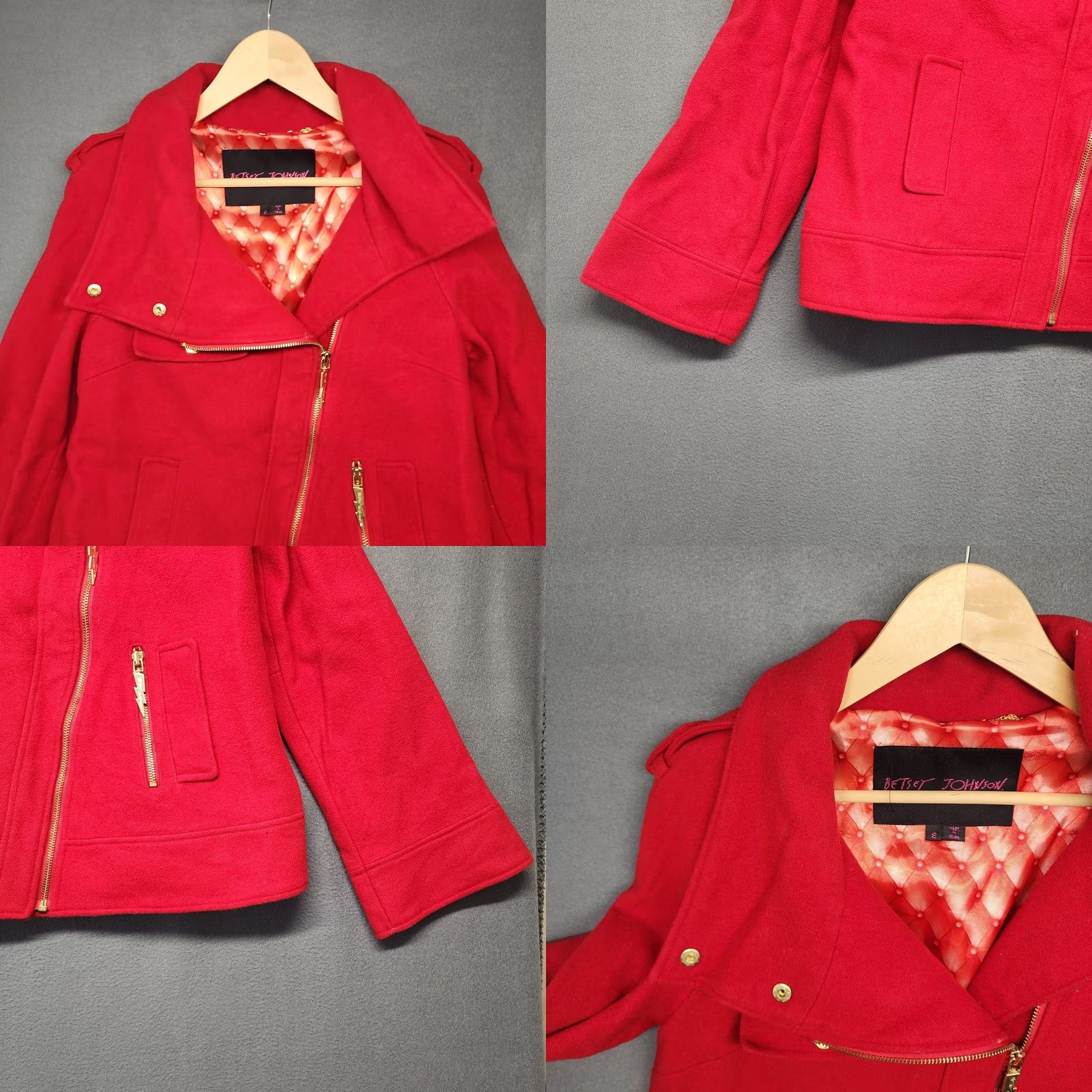 Betsey Johnson Betsey Johnson Pea Coat Womens 8 Red Wool Blend Classic Preppy Coat Jacket Womens 8 Red Wool Blend Pea Coat Betsey Johnson Womens 8 Red Pea Coat Size M / US 6-8 / IT 42-44 - 9 Thumbnail