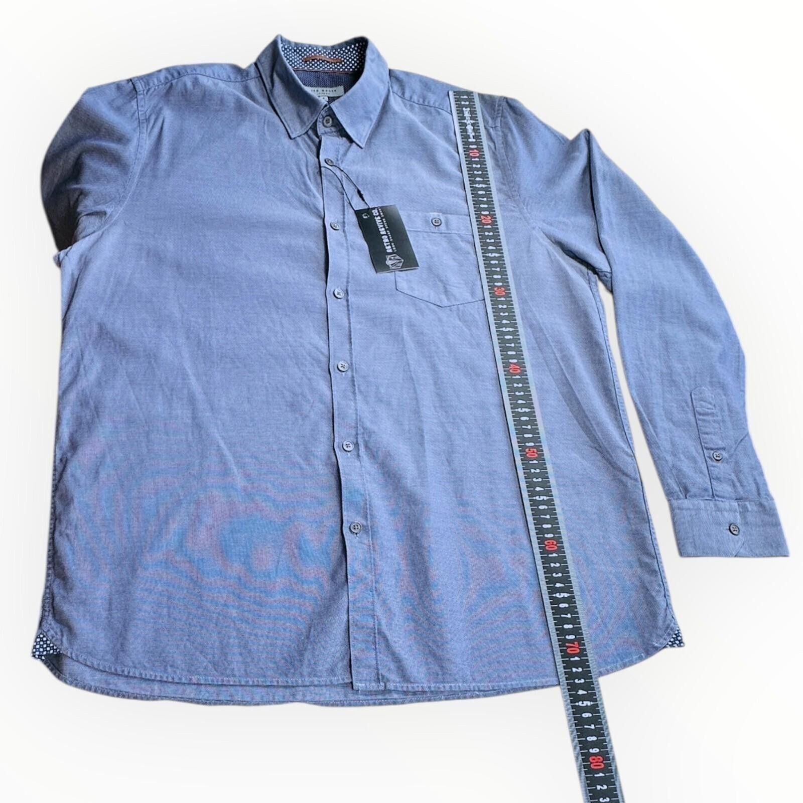 Ted Baker Ted Baker 6 Shirt Men's UK Size 2XL Blue Ditsy Print Button Size 48R - 9 Thumbnail