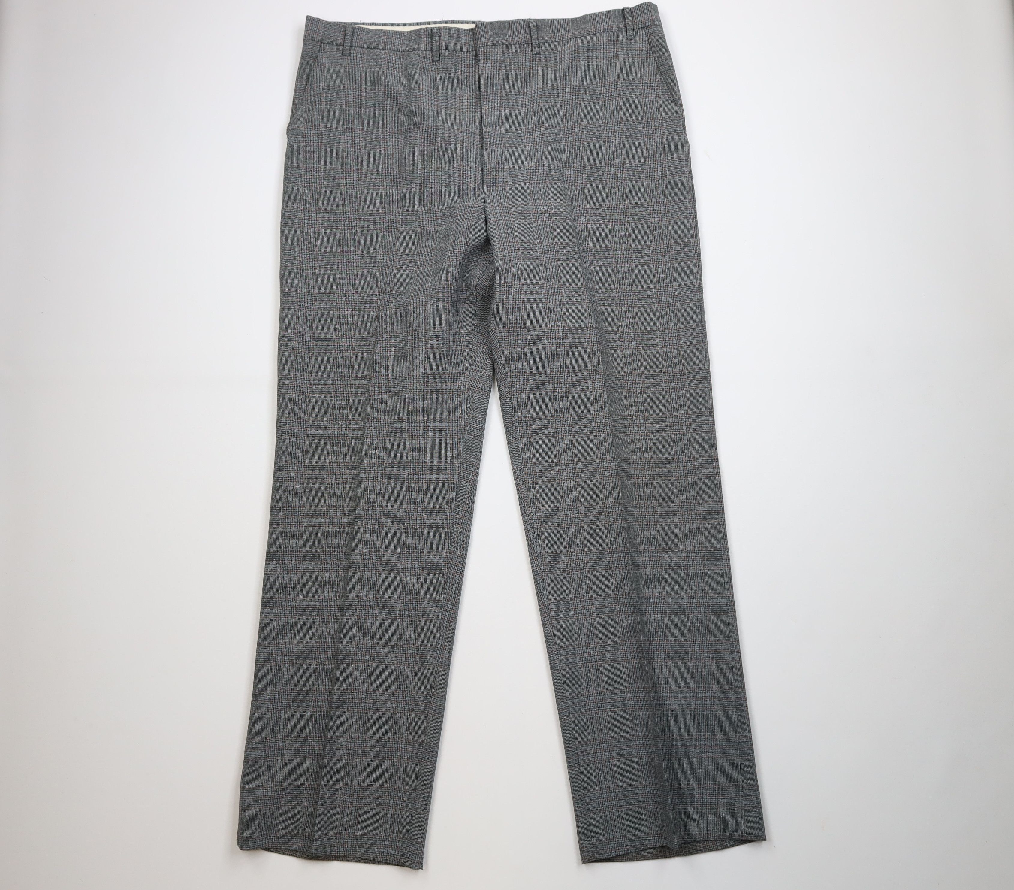 Vintage Vintage 70s Wide Leg Chino Pants Houndstooth Plaid USA Size US 42 / EU 58 - 1 Thumbnail
