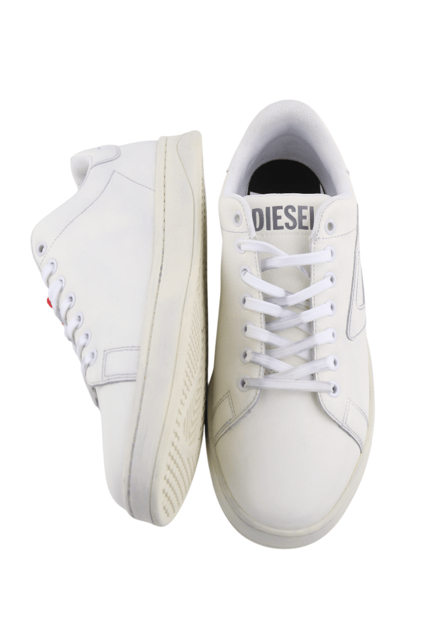 Diesel S-ATHENE LOW EU44 White Leather Lace Light Logo 40554 Size US 10.5 / EU 43-44 - 8 Thumbnail