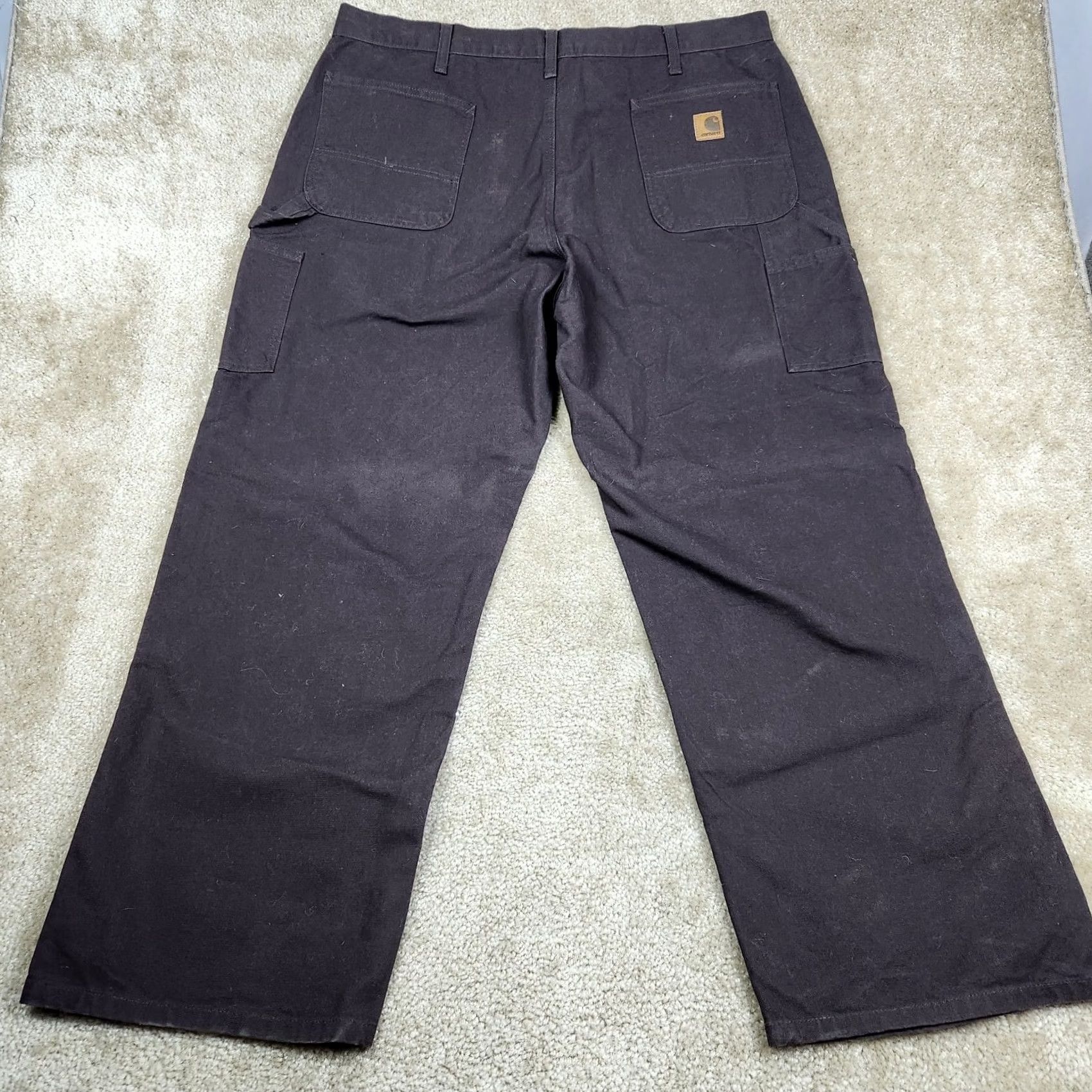 Carhartt VINTAGE Carhartt Pants Mens Carpenter Canvas Wide-Leg 30x40 Brown Duck Washed Utility Work B121 Size US 40 / EU 56 - 4 Thumbnail